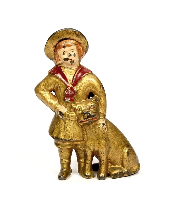 Buster Brown & Tige bank.: Cast Iron. 5 1/8 in.