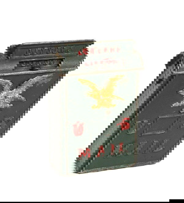 Large "U.S. Mail" Box with Eagle bank.: Cast Iron. 5 1/8 in.