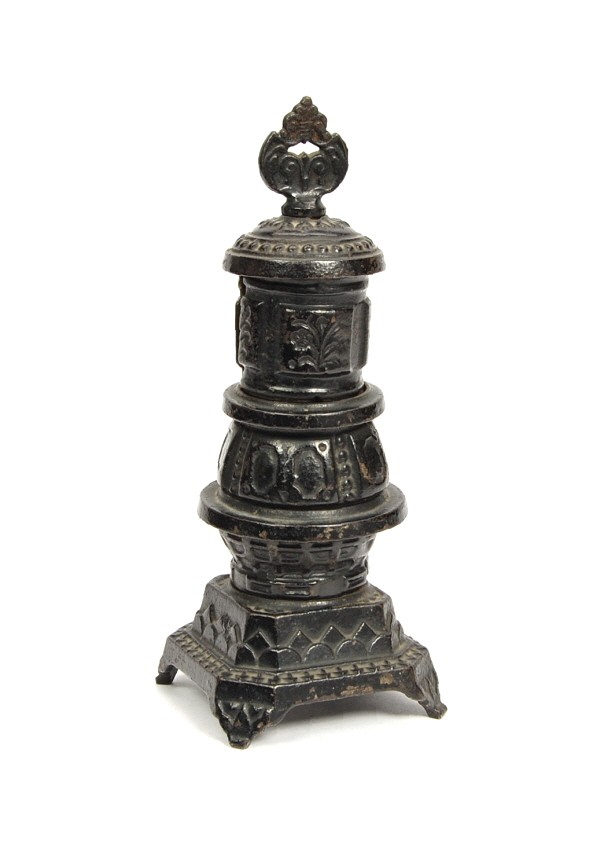 Parlor Stove bank.: Cast Iron. 6 7/8 in.