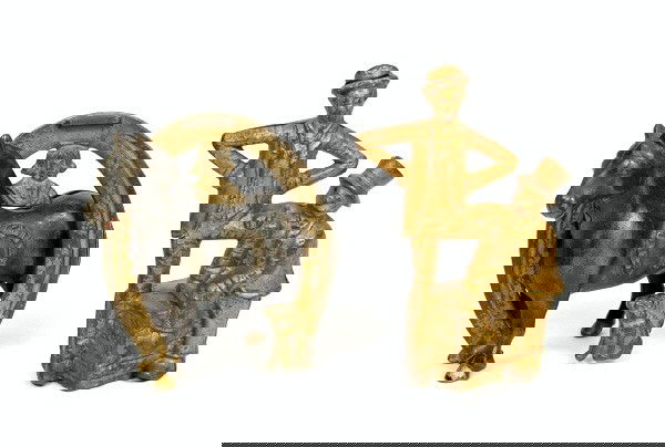 Buster Brown and Tige & Mutt and Jeff banks.: Cast Iron. 4 1/4 in. & 5 3/16 in. respectively.