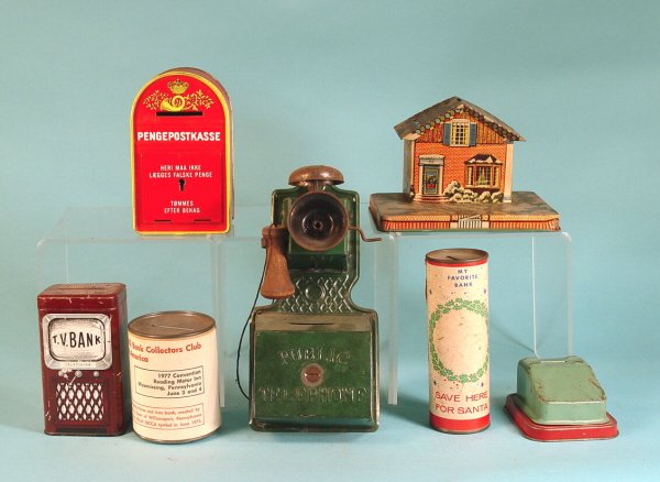 Lot of 7 misc. Tin banks