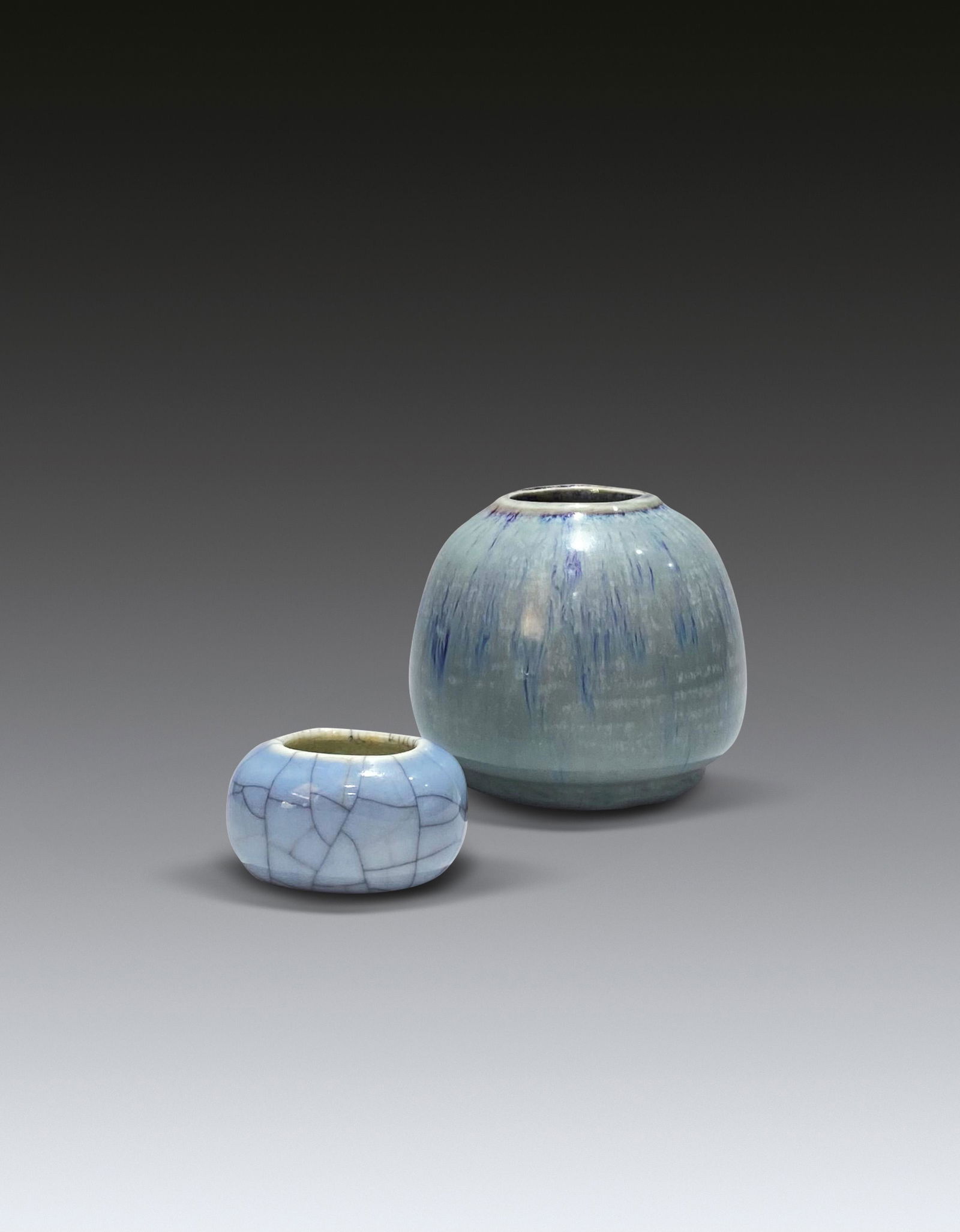 Two Jun Glazed and Ge Glazed Waterpot Mid Qing Dynasty (1 of 9)