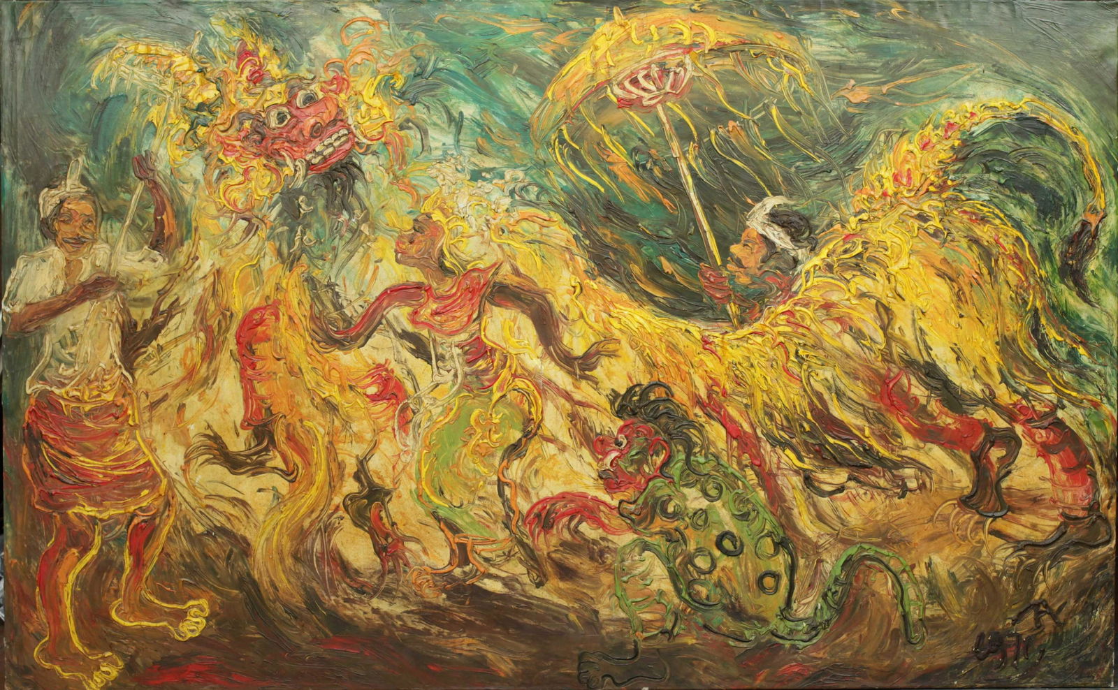 Affandi Barong with Dancer 1971 oil on canvas (1 of 10)