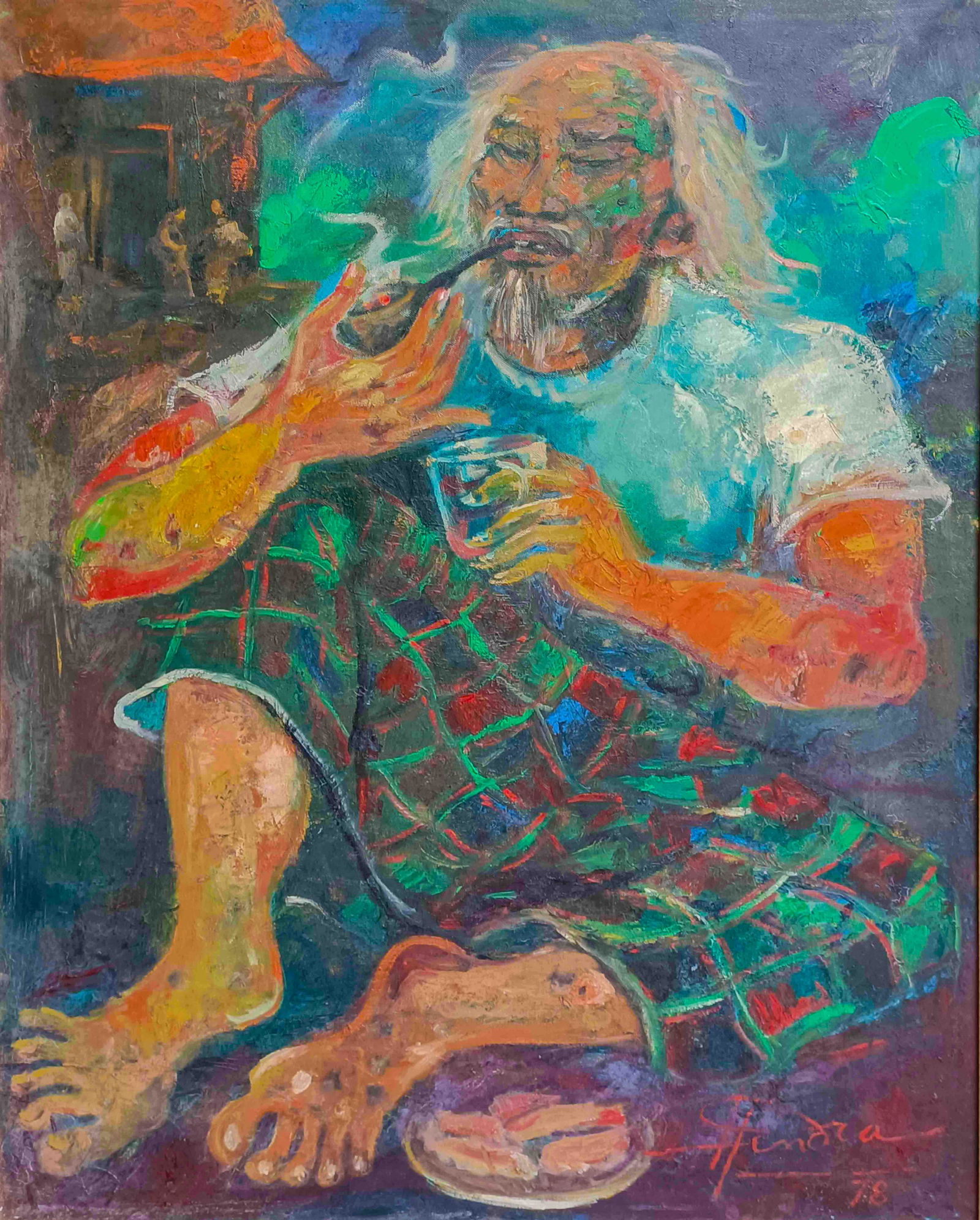 Hendra Gunawan Affandi portrait oil on canvas (1 of 7)