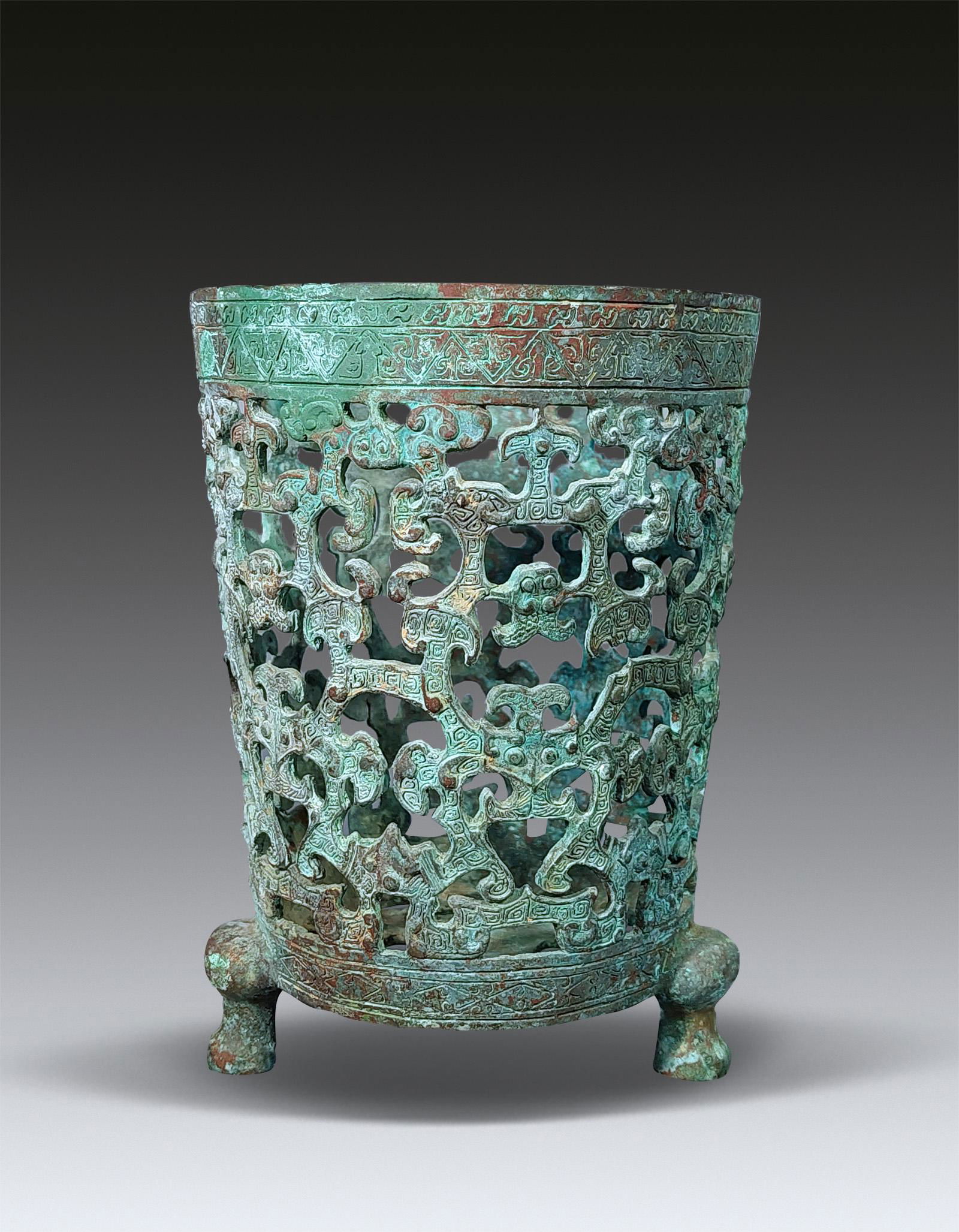 A Chinese Bronze Dragon Cup Han Dynasty BC206-AD220 (1 of 8)