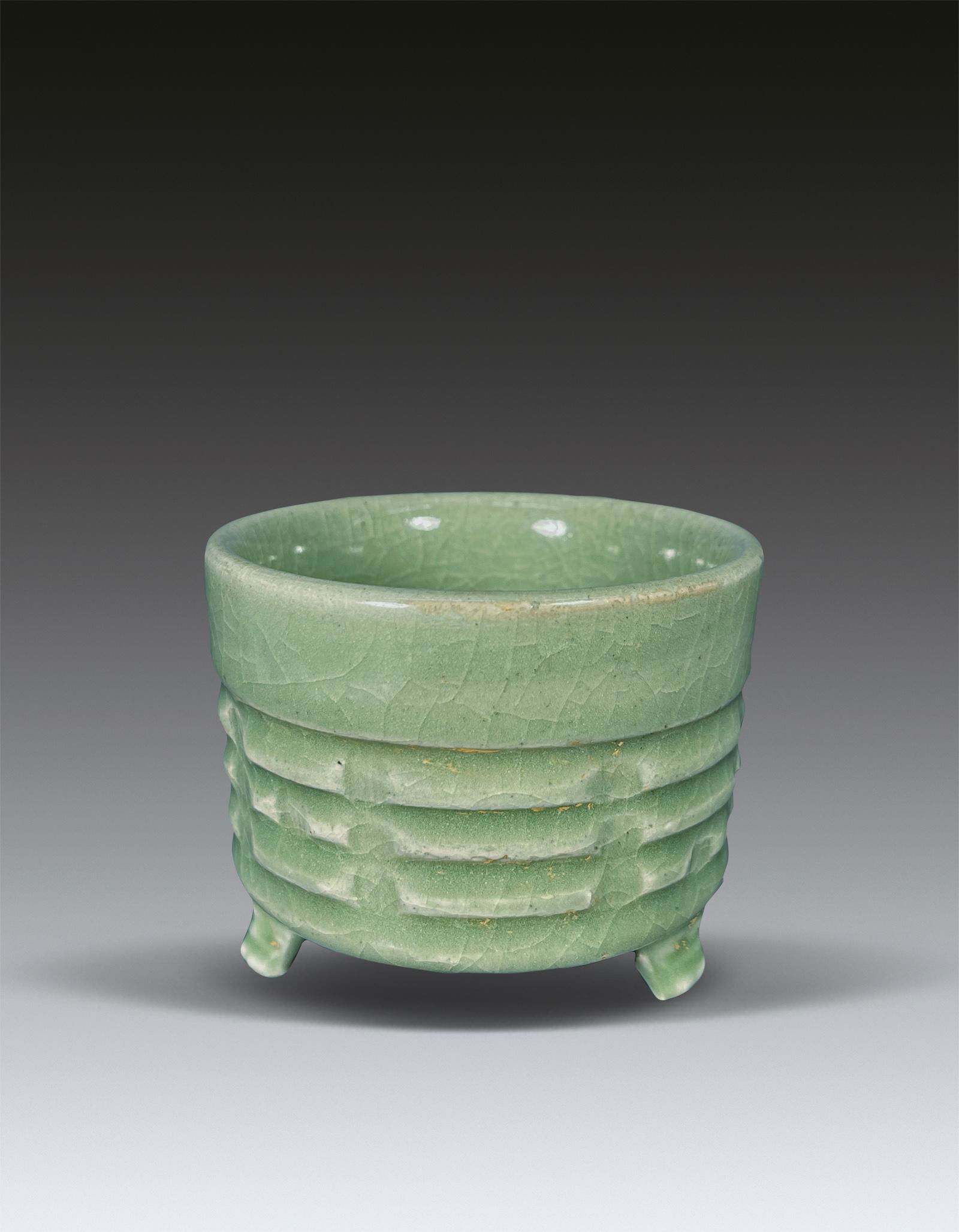 A Chinese Celadon Tripod Censor Yuan or Ming Dynasty (1 of 6)