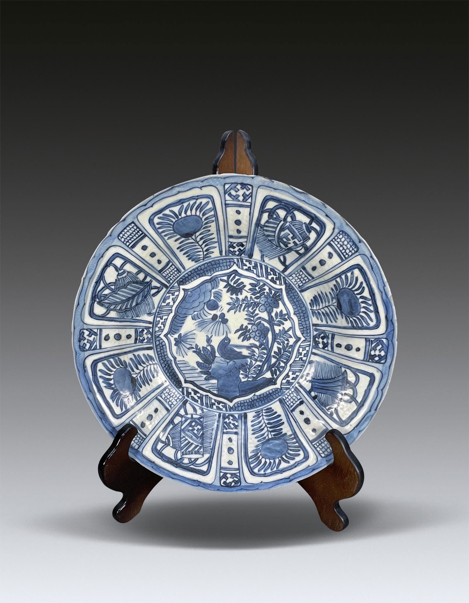 A Chinese Blue and White Flower and bird Plate  Ming Dynasty 1368-1644 (1 of 6)