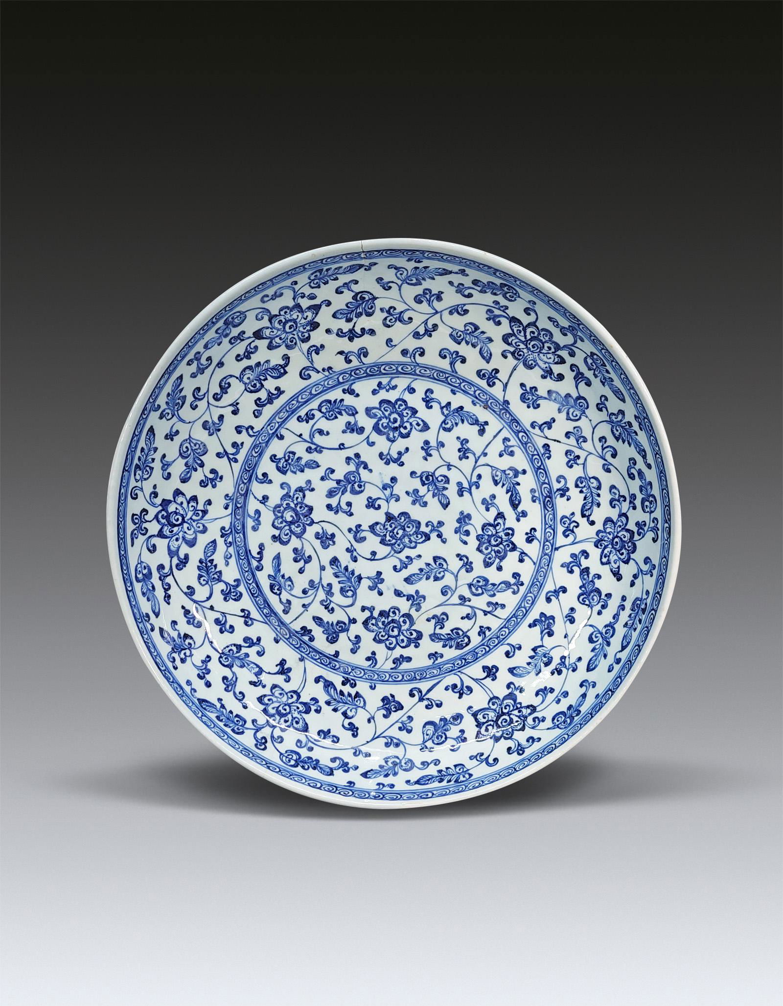 A Chinese Blue and White Flower Plate 1735-1796 (1 of 7)