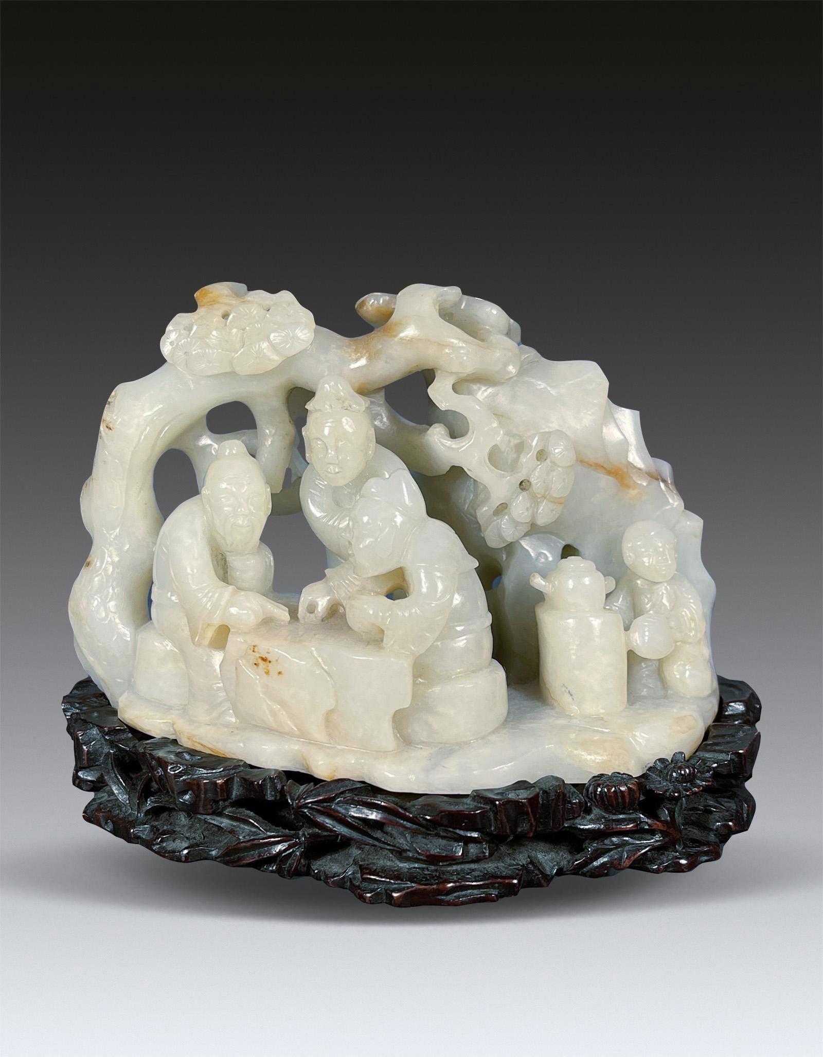 A Chinese White Jade Figure Mountain Qing Qianlong 1735-1796 (1 of 9)