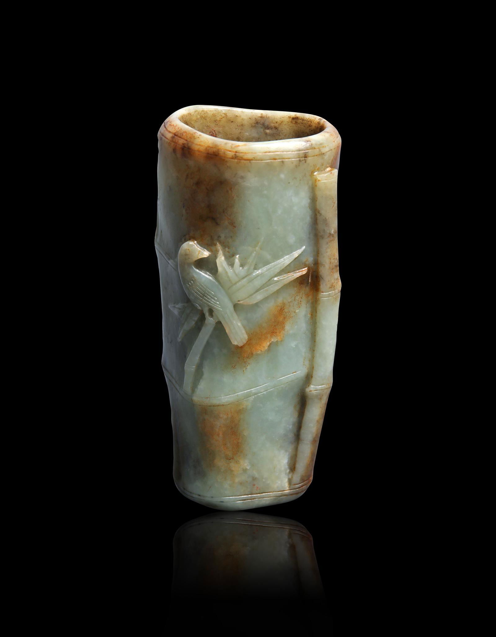 A Chinese White Jade Bamboo Shaped Flower Inserter 1368-1644 (1 of 8)