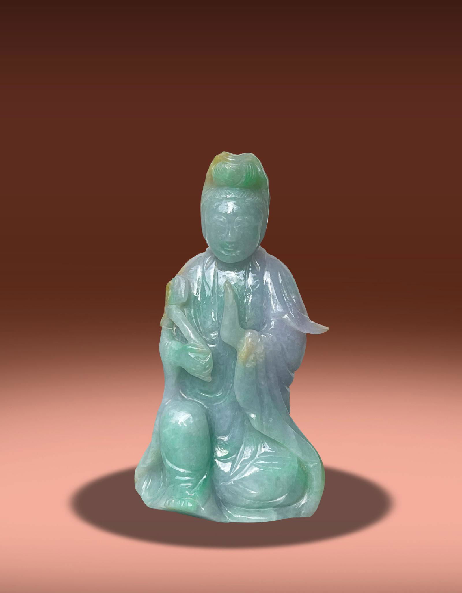 A Chinese Jadeite Guanyin Qing Dynasty 1644-1912 (1 of 8)