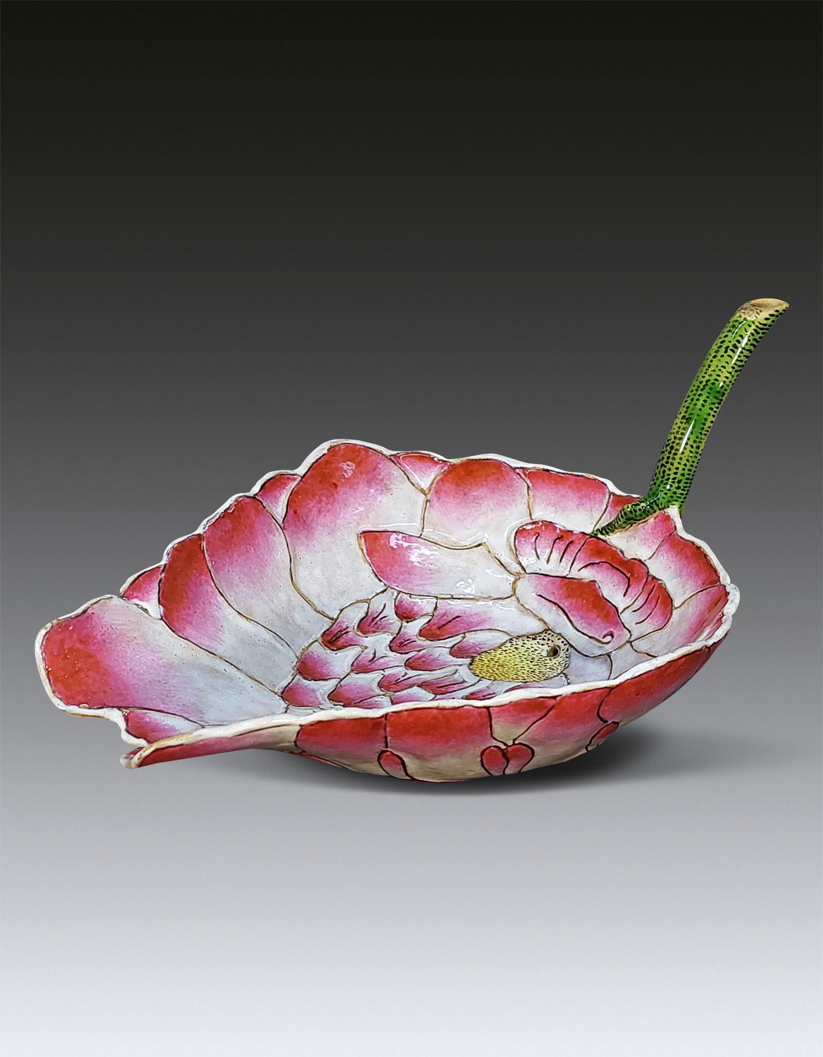A Chinese Famille Rose Lotus Shaped Cup With Guangxu Mark and Period 1908 (1 of 7)