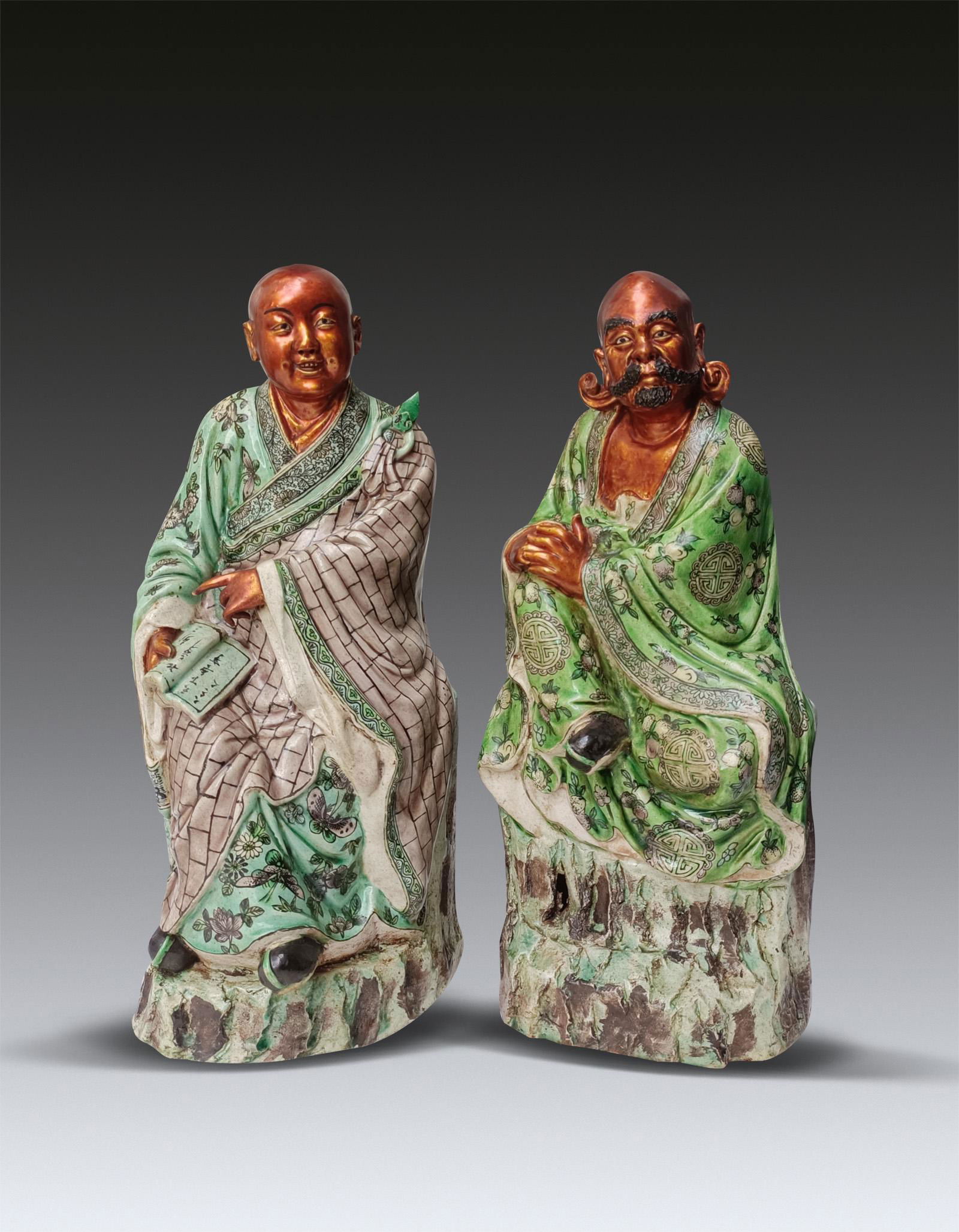 Two Famille Verte Figures of Immortals Qing Dynasty 1644-1912 (1 of 11)