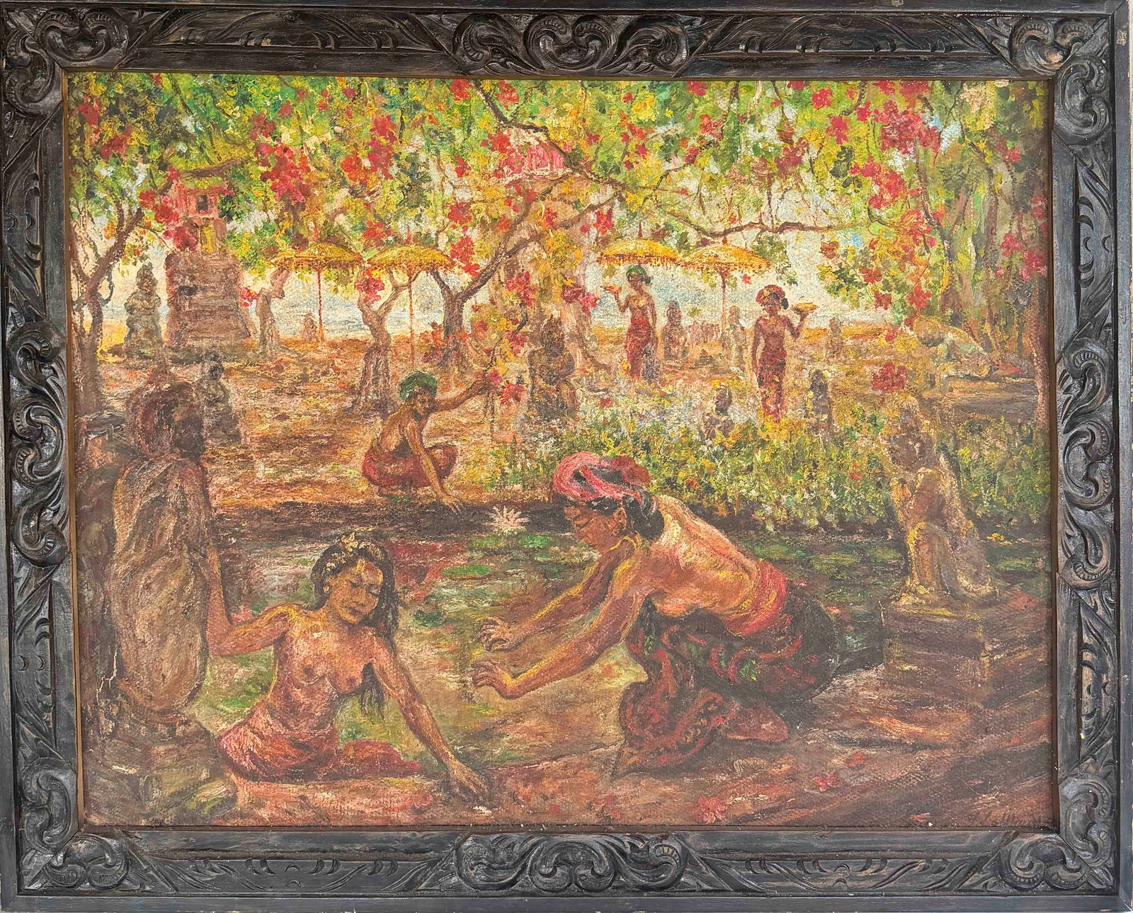 Le Mayeur Bali Lady in Garden oil on canvas: 251012 Le mayuer 油画花园里的女人 Le Mayeur Bali Lady in Garden oil on canvas USD5000-8000 75x60cm oil on canvas 来源:收藏फ