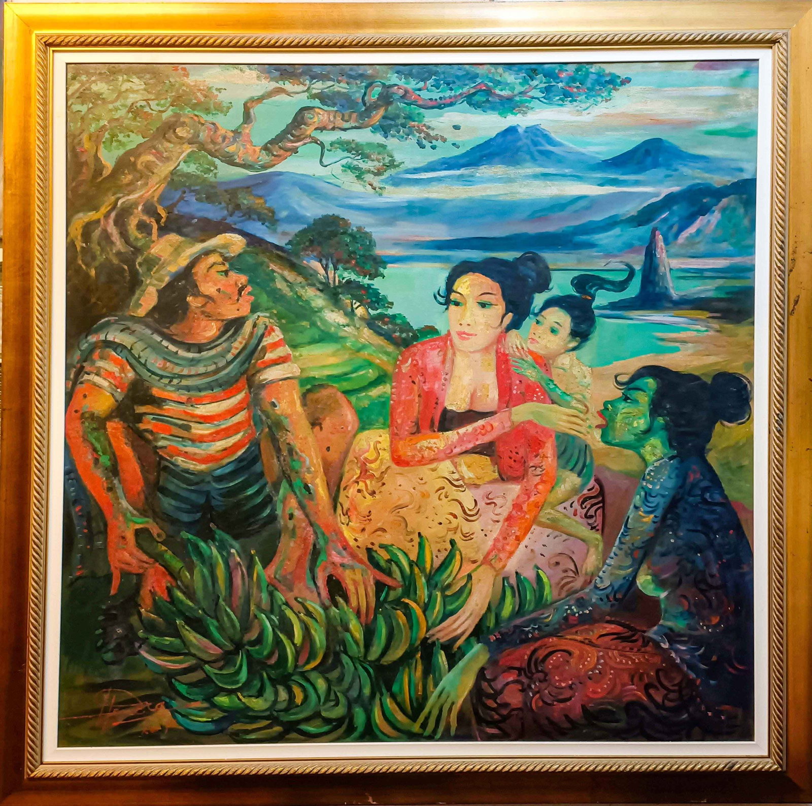 Hendra Gunawan Hendra Jual Pisang: 251013Hendra Gunawan油画人物Hendra Gunawan Hendra Jual Pisang USD10000-20000129x129cmoil on canvas来源:收藏家Mr Hassan