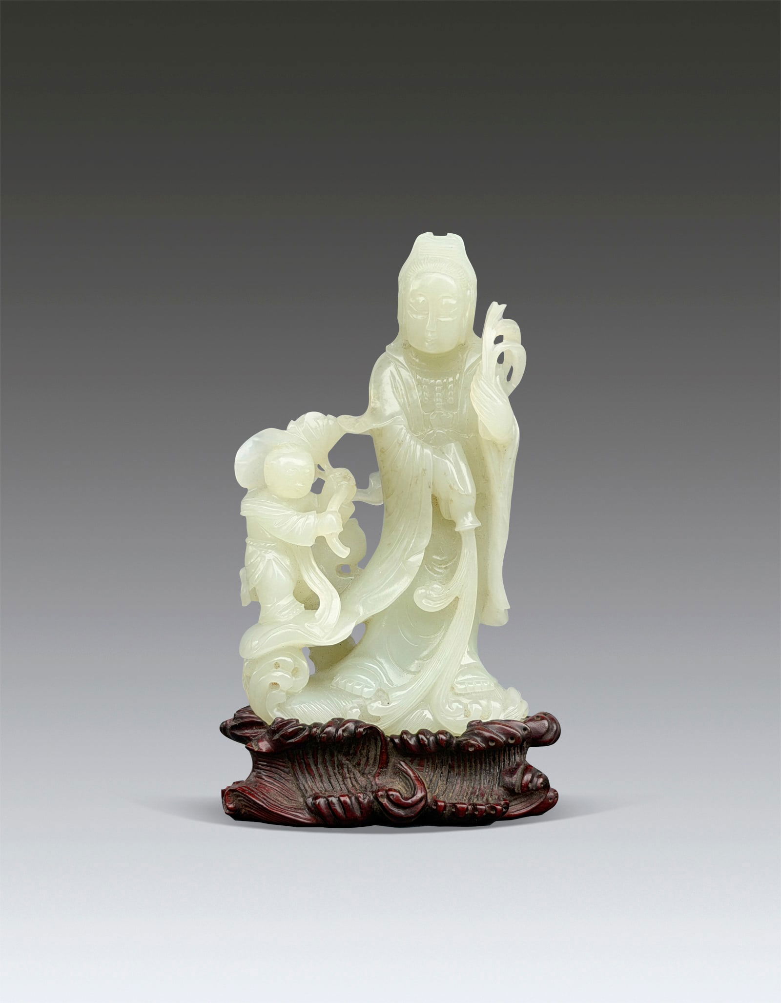 A Chinese White Jade Guanyin Qing Dynasty (1 of 8)