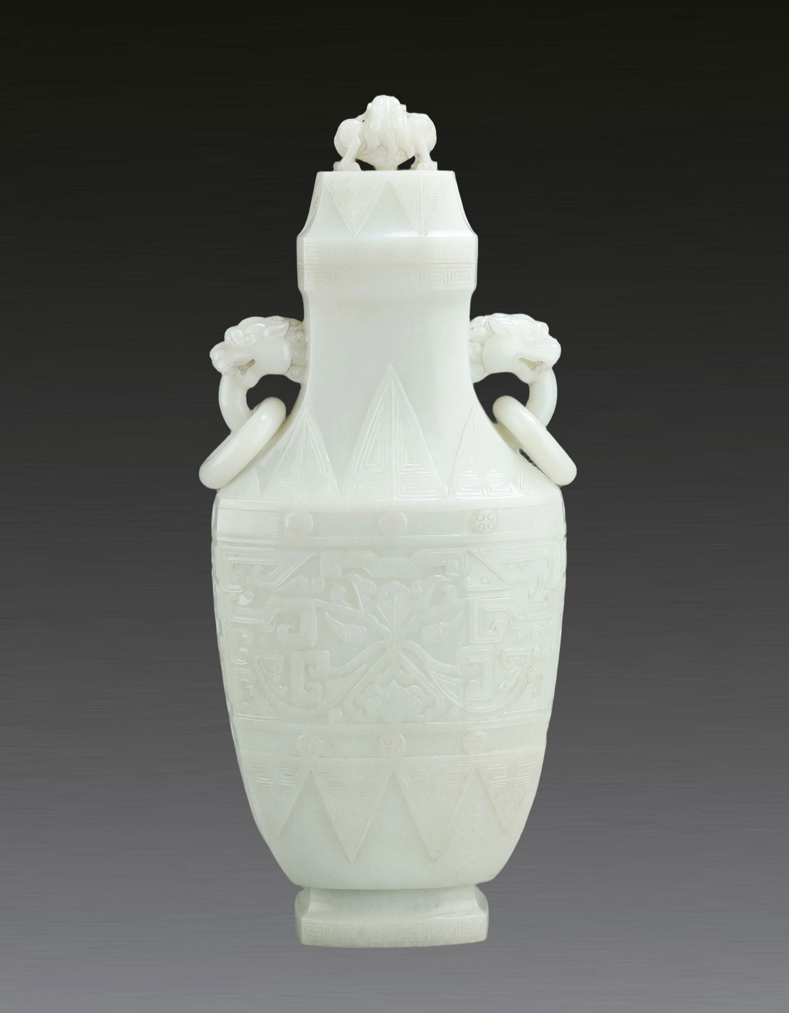An Imperial Chinese White Jade Dragon Vase Qing Qianlong Period 1736-1796 (1 of 8)