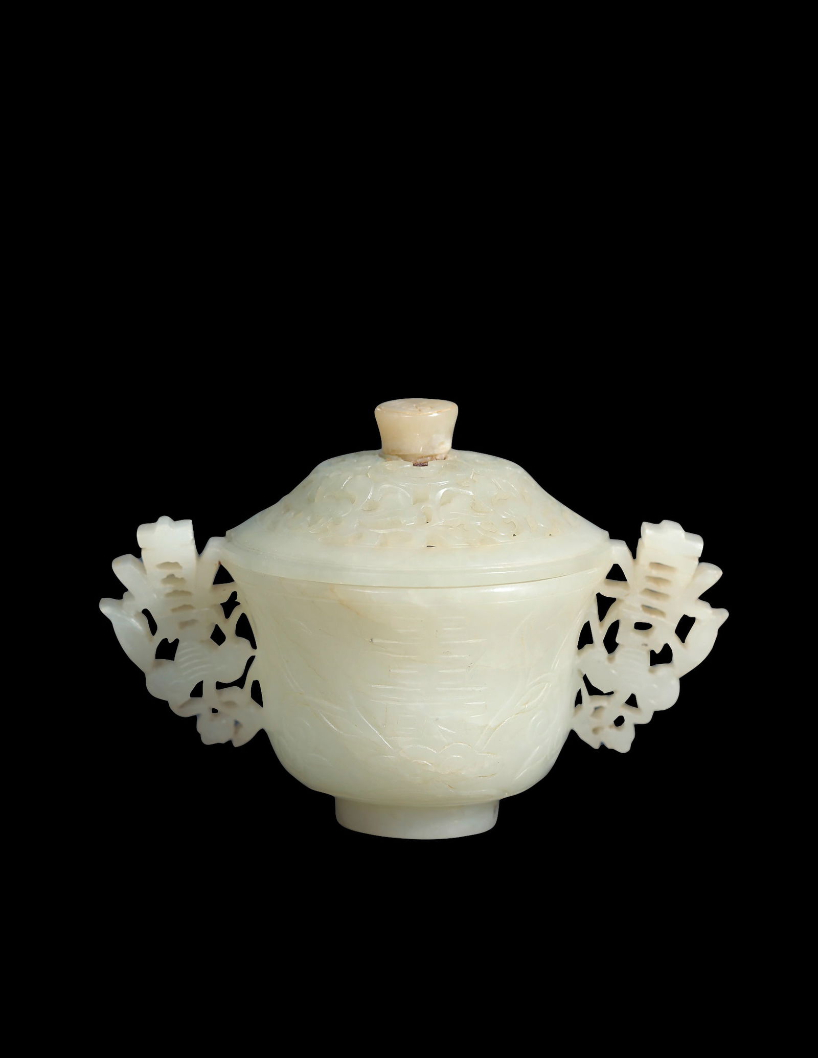A Chinese White Jade Fushou Cup Ming Dynasty or earlier (1 of 8)