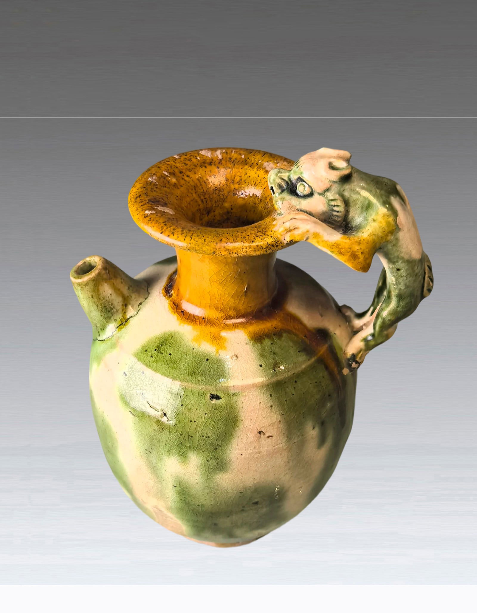 A Chinese Sancai Glazed Teapot Tang Dynasty AD618-907 (1 of 6)