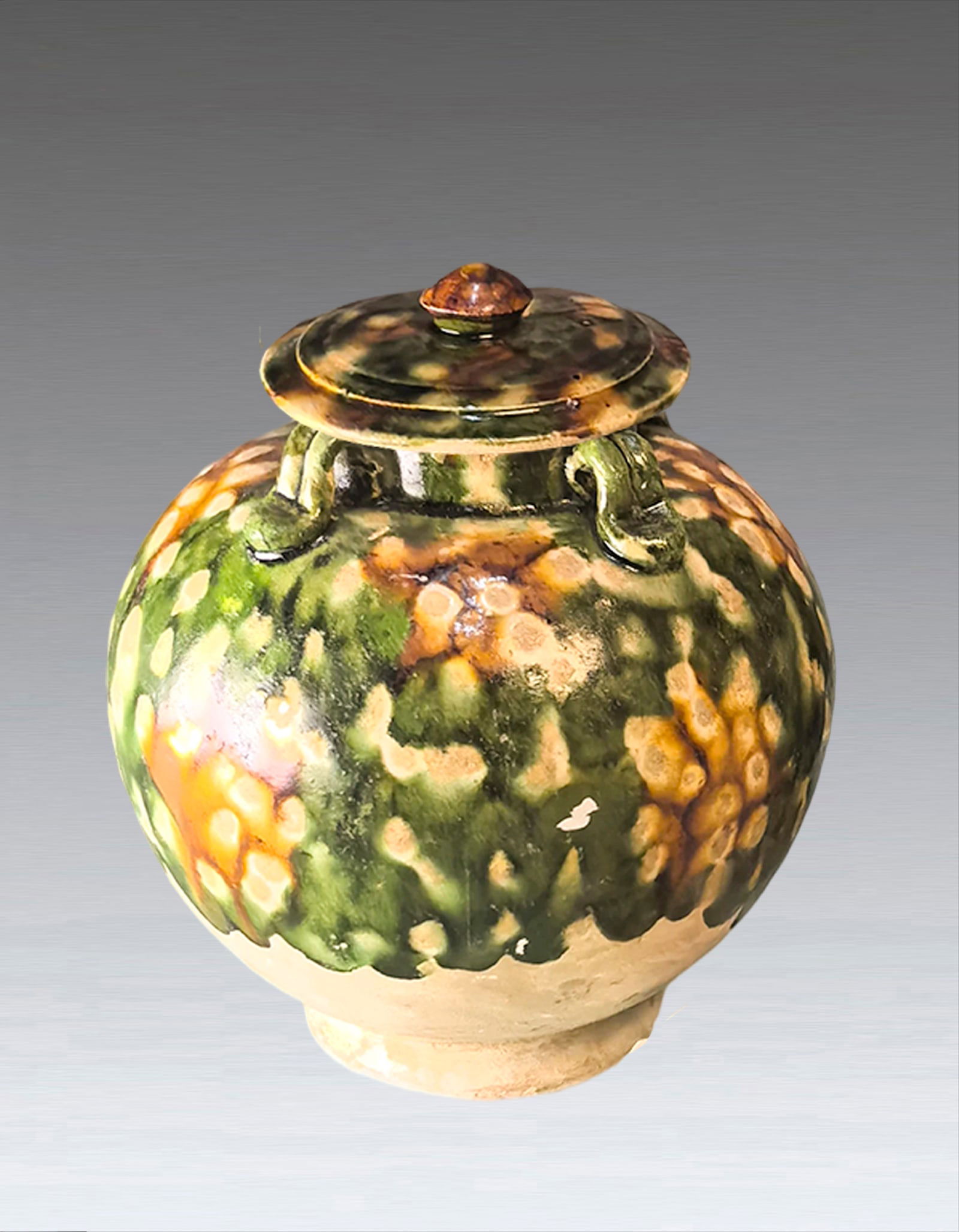 A Chinese Sancai Glazed Jar Tang Dynasty AD618-907 (1 of 5)