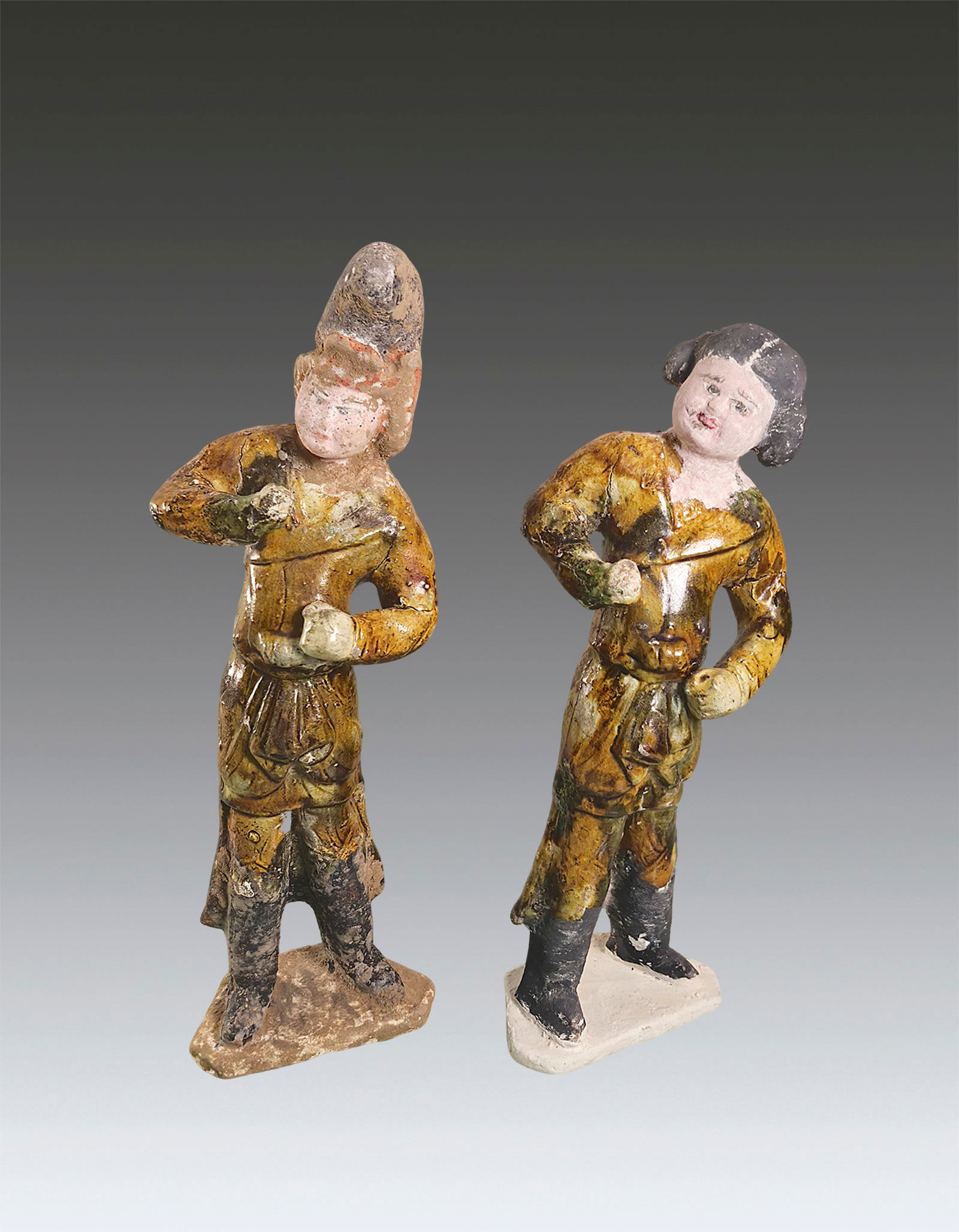 Pair of Chinese Sancai Figure Tang Dynasty 618-907 (1 of 12)