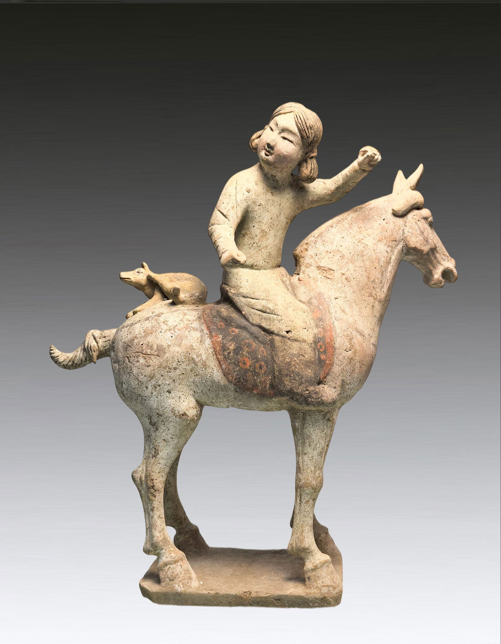 A Chinese Painted Pottry Hunting Figure Tang Dynasty AD618-907 (1 of 11)