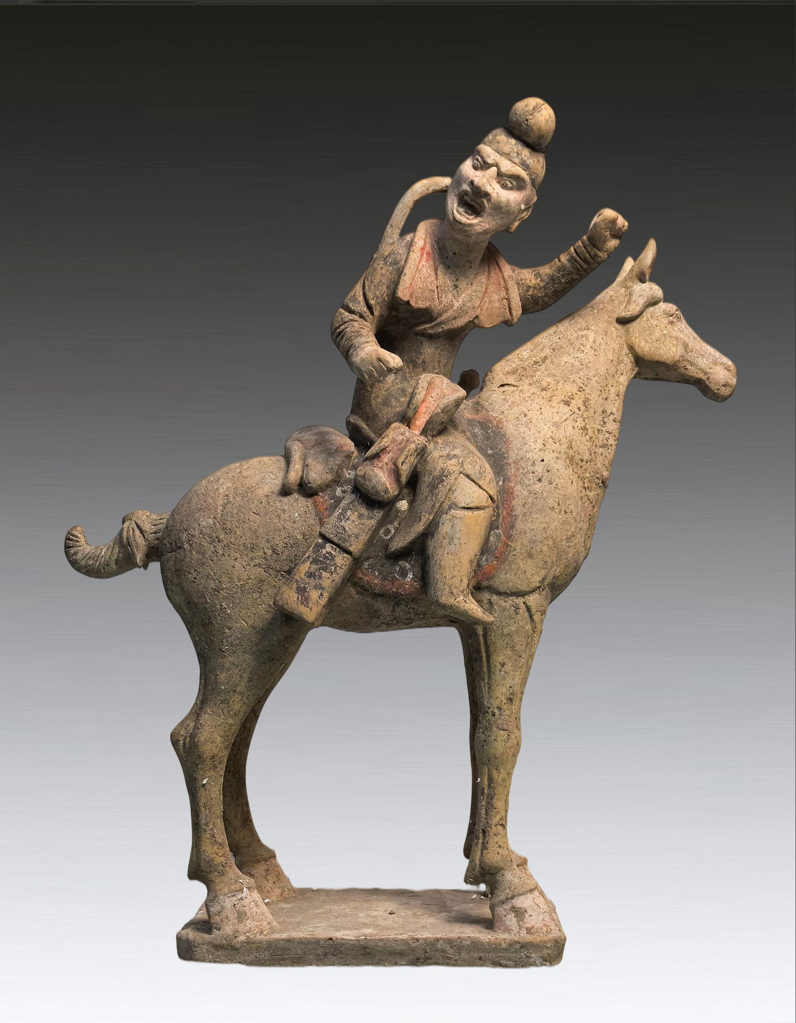 A Chinese Painted Pottry Hunting Figure Tang Dynasty AD618-907 (1 of 8)