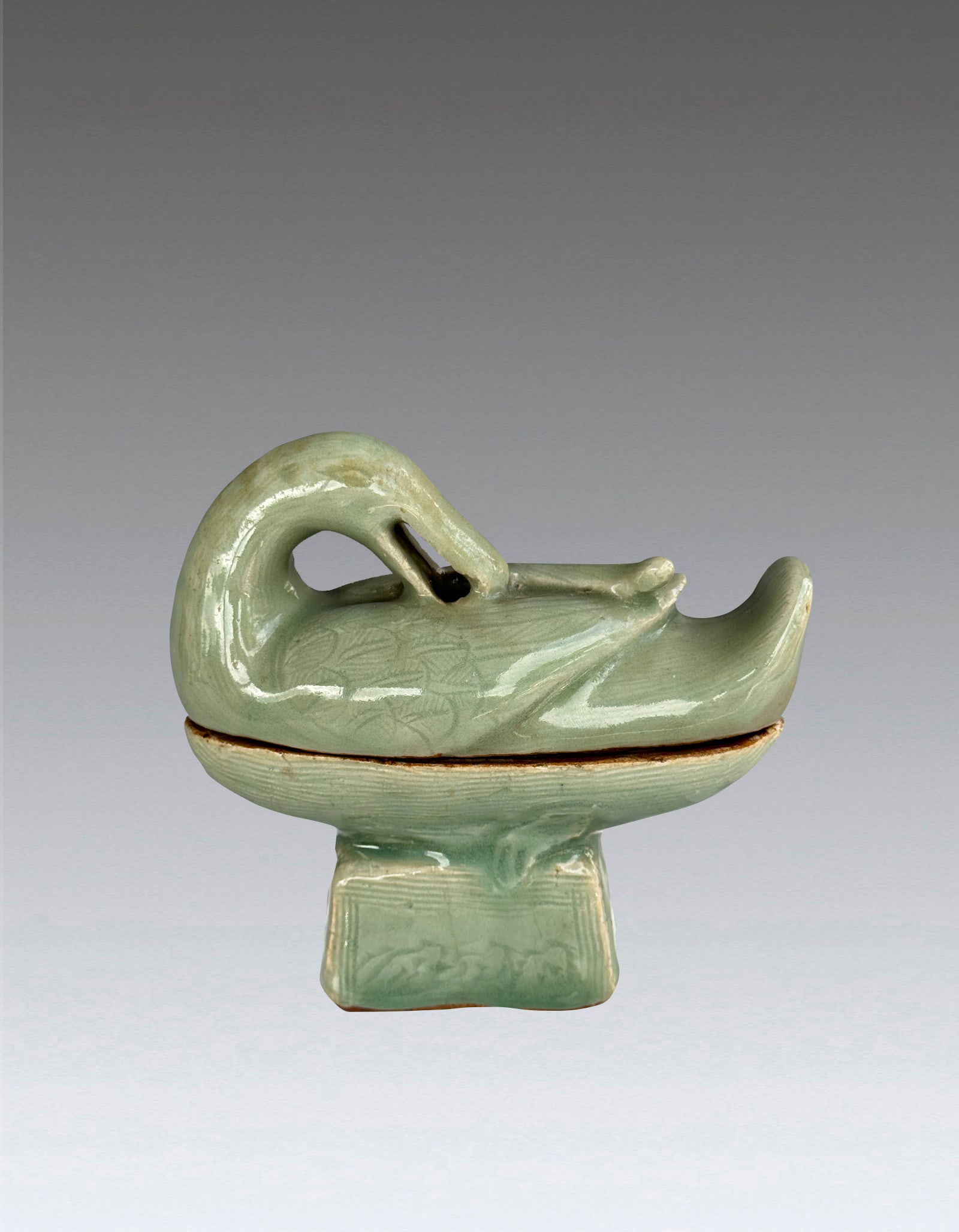 A Chinese Celadon Green Glazed Duck Shaped Censor Early Ming Dynasty (1 of 7)
