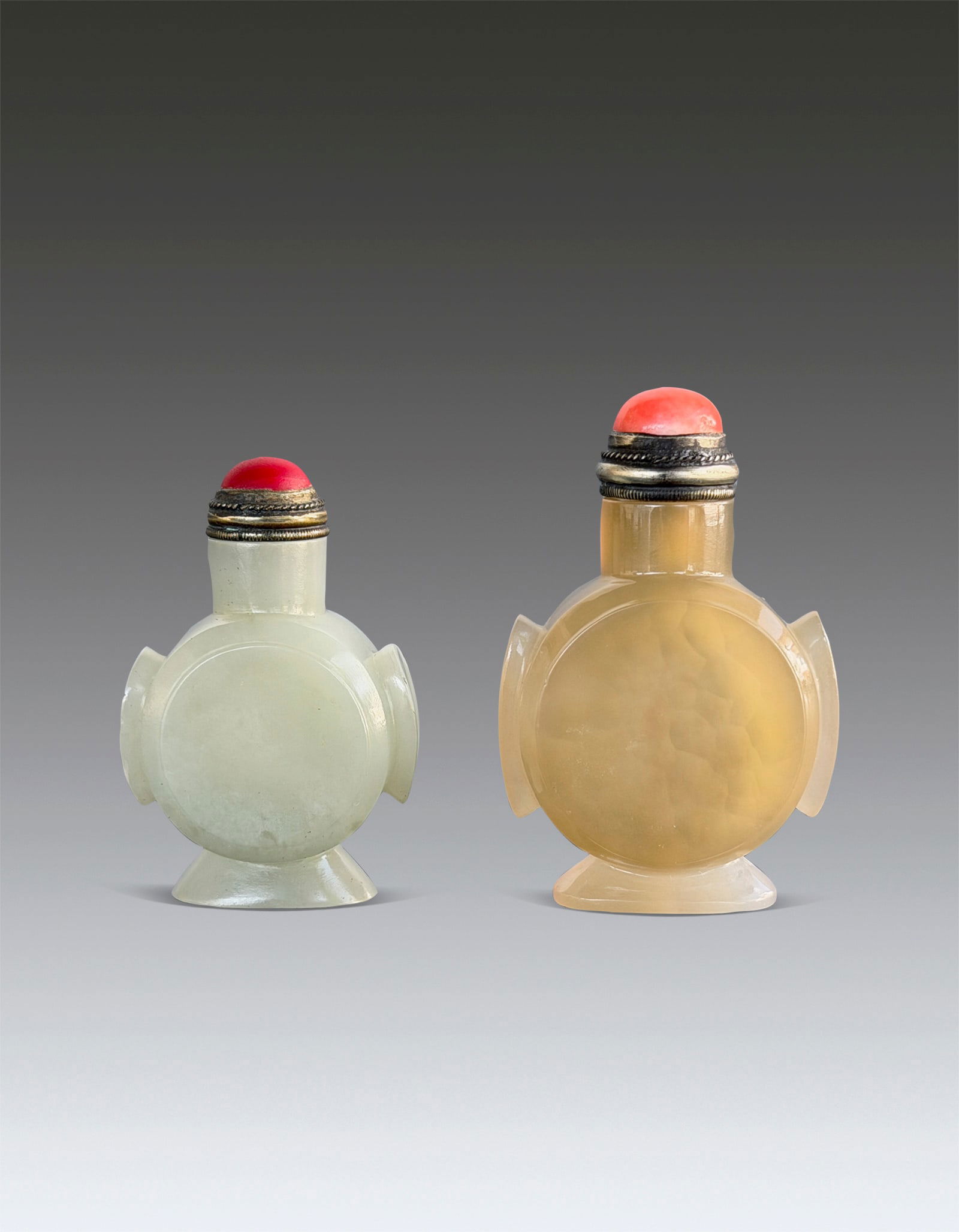Two Chinese Agate and Jade Snuff Bottle Qing Dynasty 1644-1912 (1 of 9)