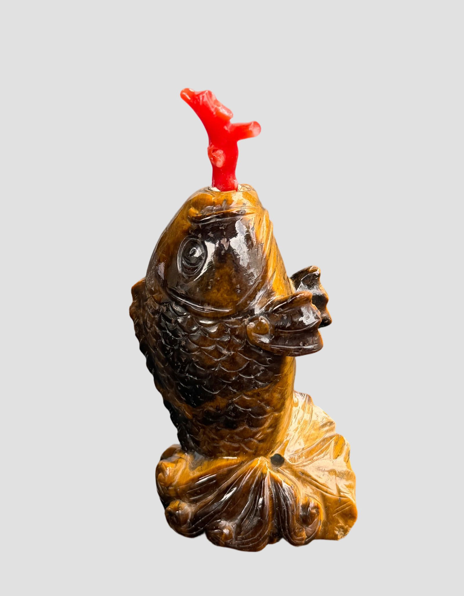 A Chinese Cat Eye Stone Fish snuff Bottle Qing Dynasty 1644-1912: 251130 清天然猫眼石随形鲤鱼鼻烟壶 1644-1912 A Chinese Cat Eye Stone Fish snuff Bottle Qing Dynasty 1644-1912 USD800-1000 H