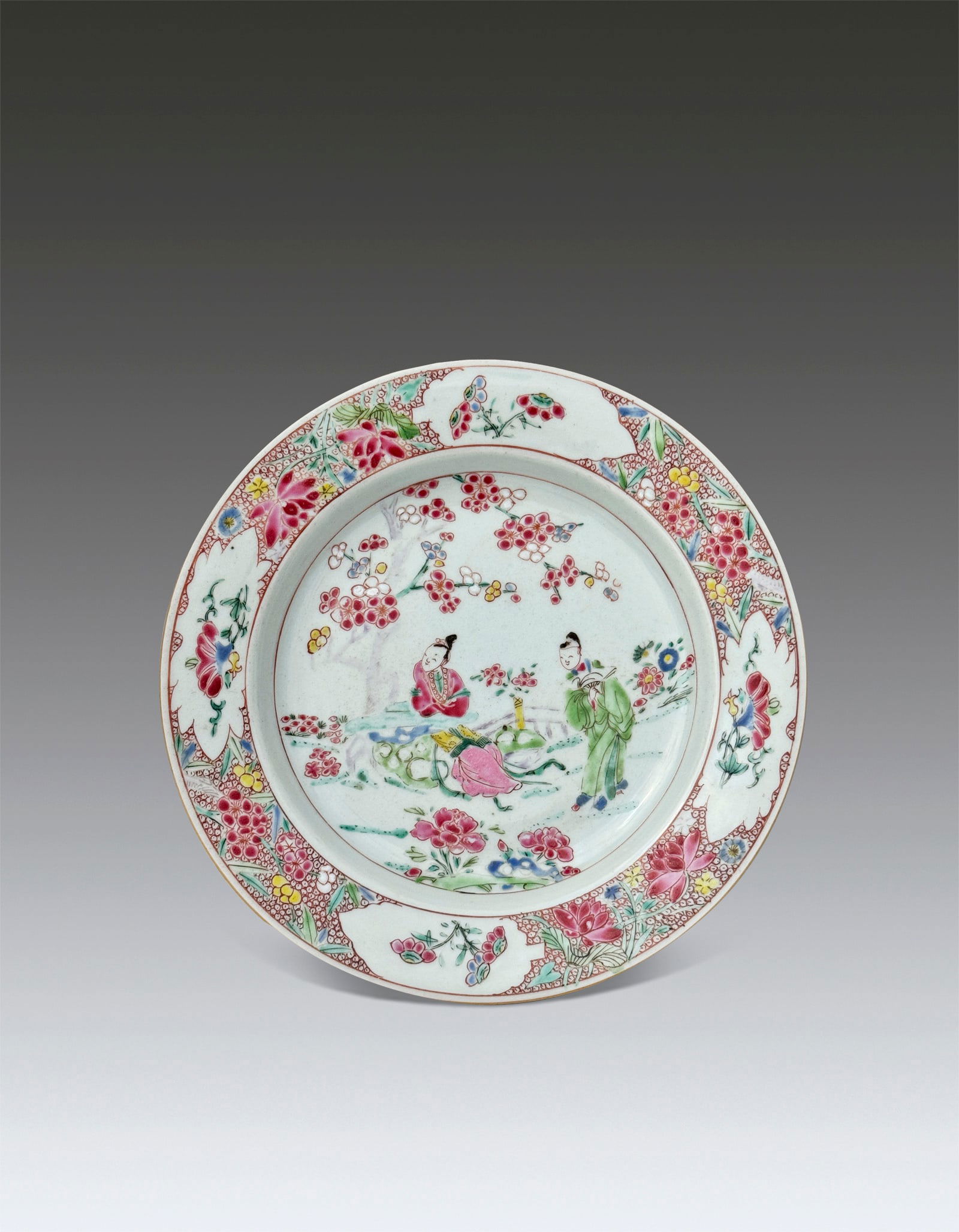 A Chinese Famille Rose Figure Plate Qing Yongzheng Period 1722-1735 (1 of 8)