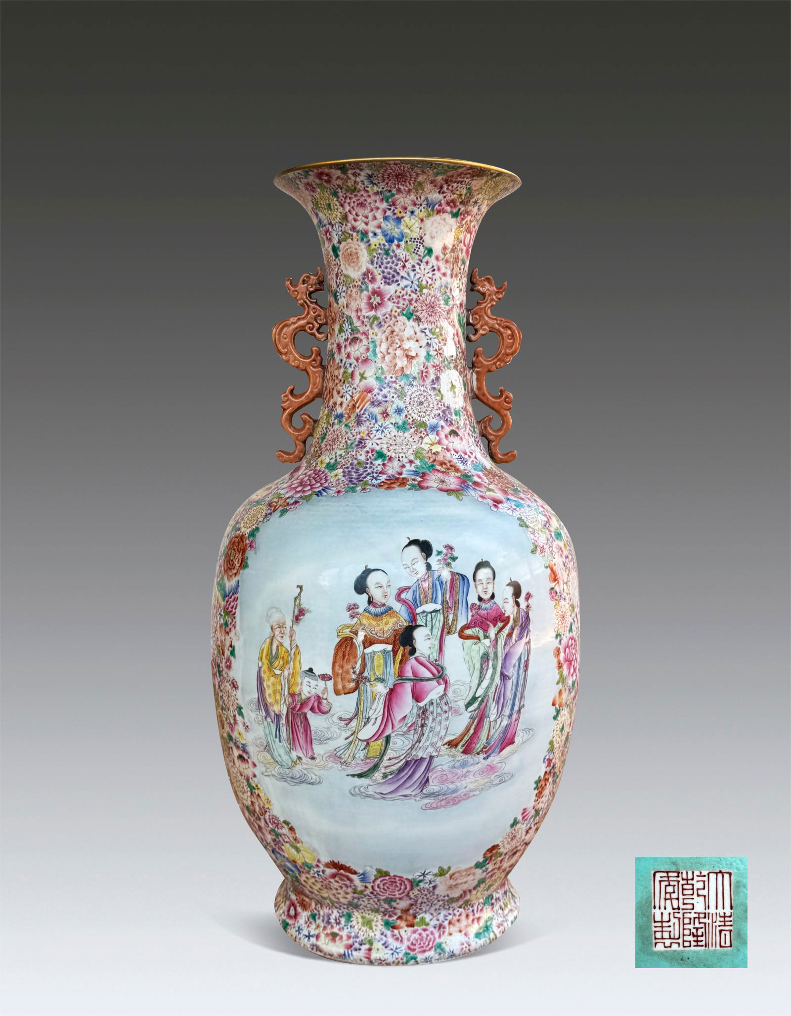 A Chinese Famille Rose Figure Vase Republic of China (1 of 16)