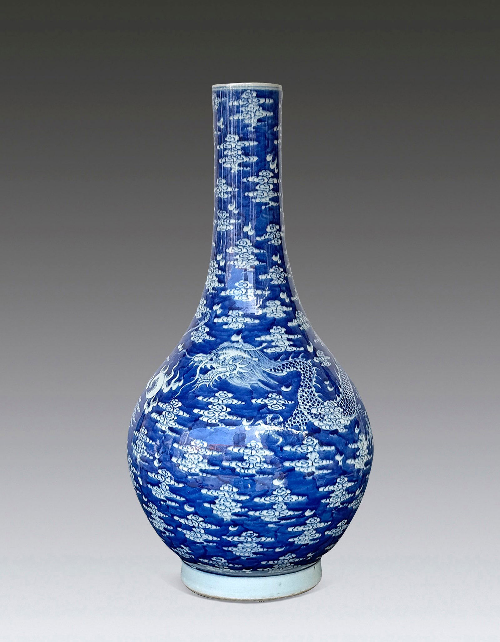A Chinese Blue and White Dragon Pheonix Vase Mid Qing (1 of 9)