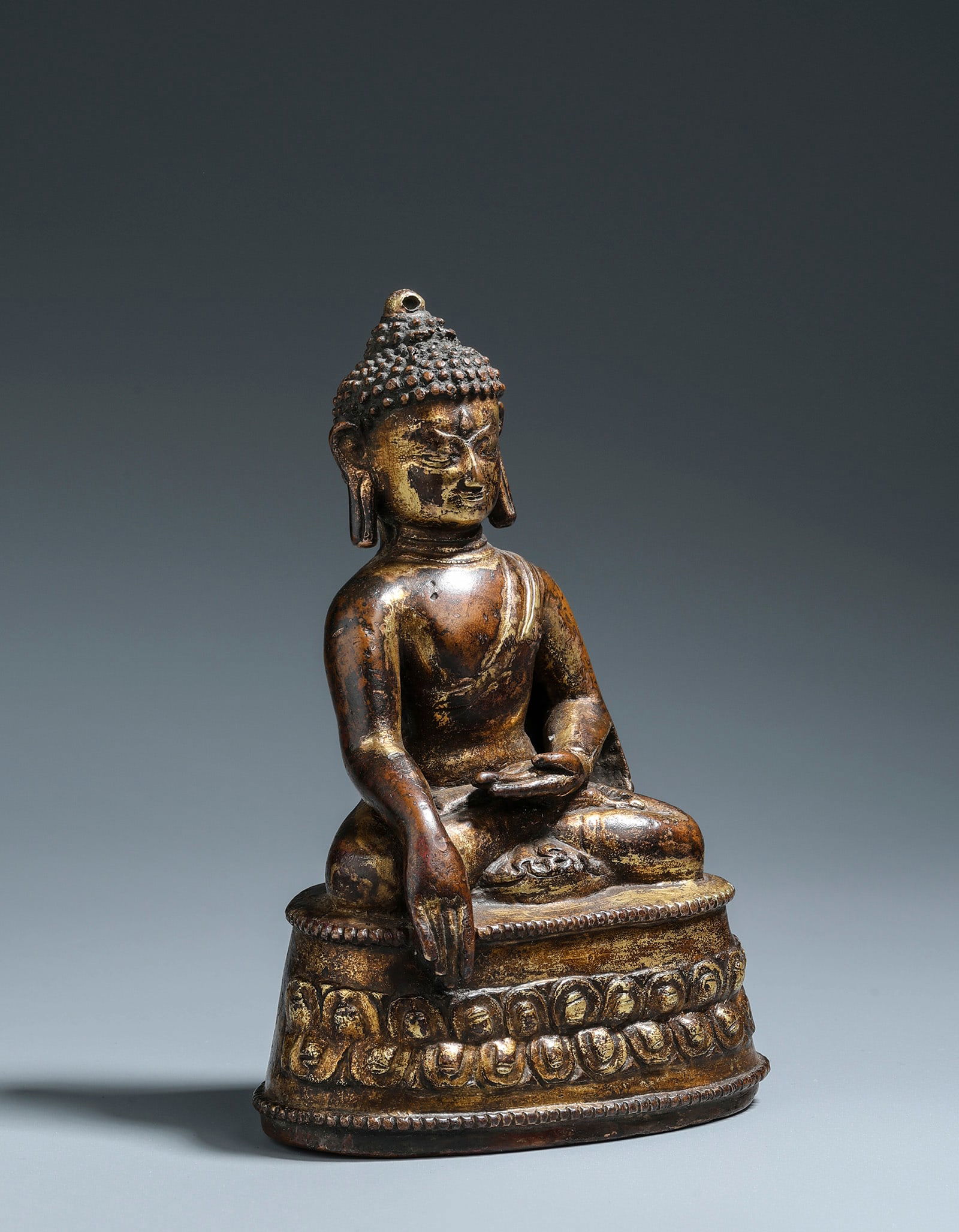 A Gilt Bronze Figure of Buddha Shakyamuni Yuan Dynasty 1271-1368 (1 of 7)