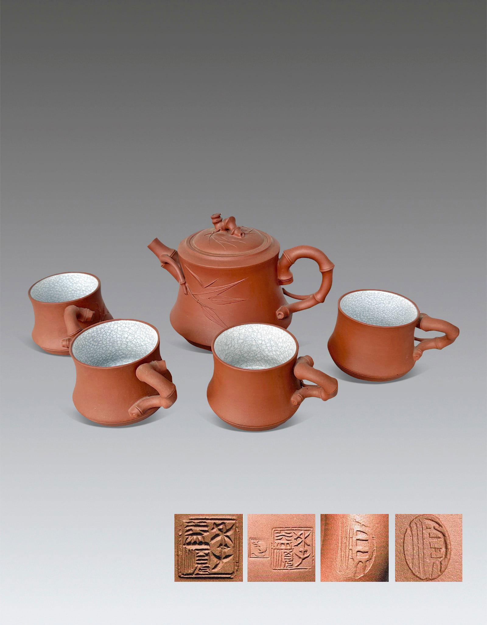 A set of Yixing Clay Teapot with Jiyishun Mark (1 of 15)