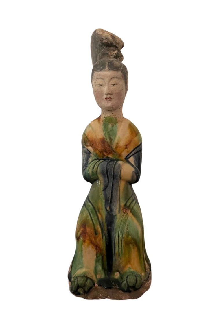 A Sancai Glazed Seated Lady Tang Dynasty (1 of 1)