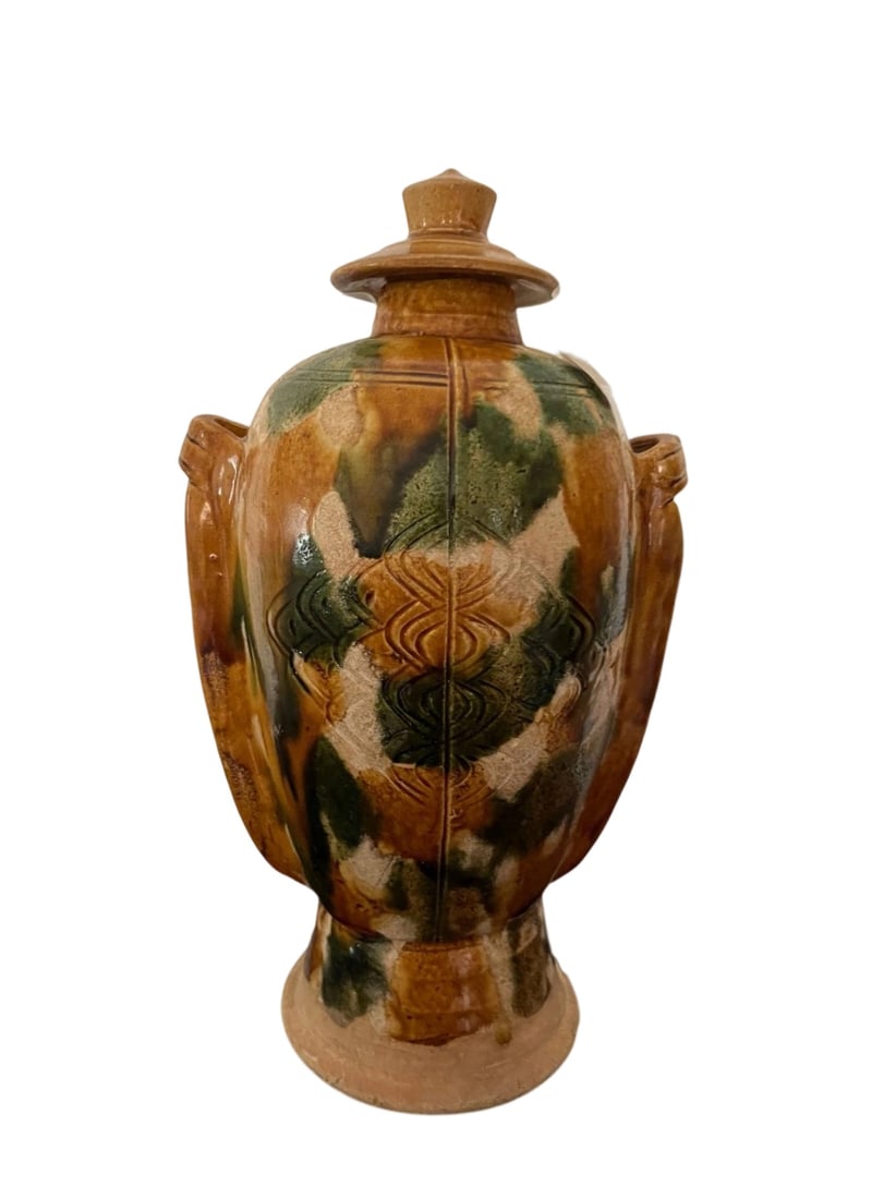 A Sancai Glazed Double Fish Vase Tang Dynasty (1 of 1)