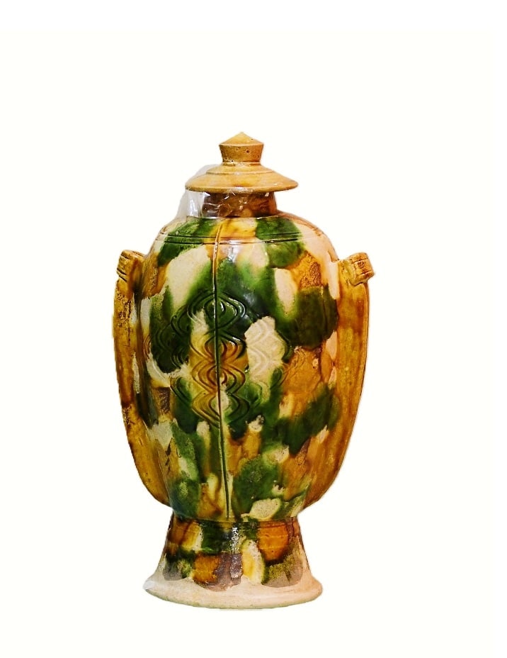 A Sancai Glazed Double Fish Vase Tang Dynasty (1 of 4)