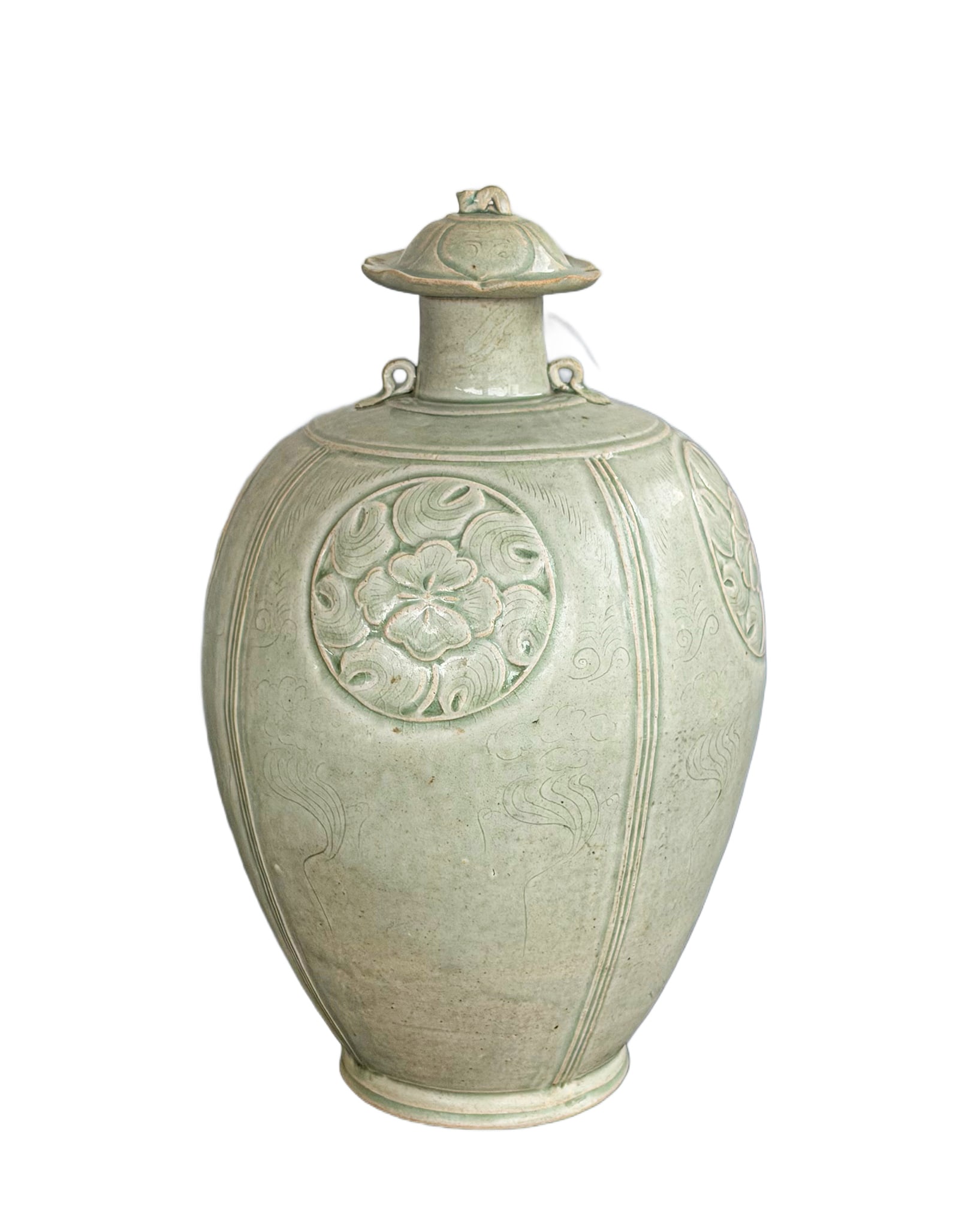 A Chinese Yue Ware Meiping with Cover Song Dynasty 960-1279 (1 of 8)