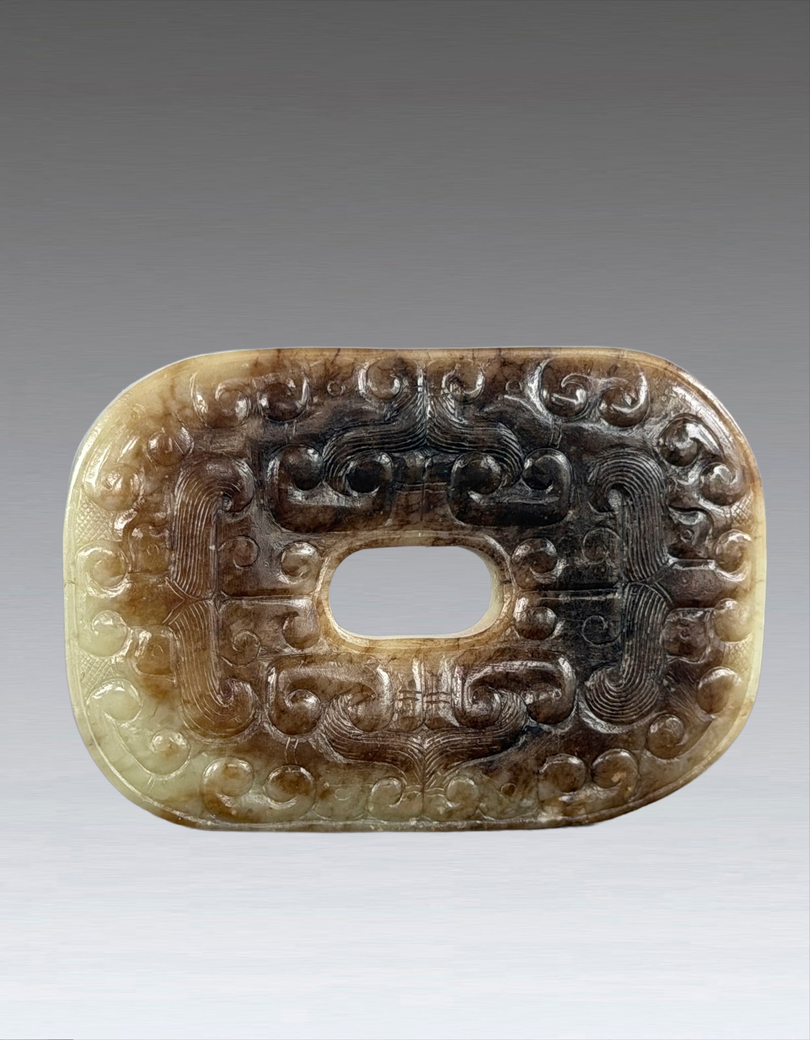 A Chinese White Jade Taotie Pendant Warring State (1 of 9)