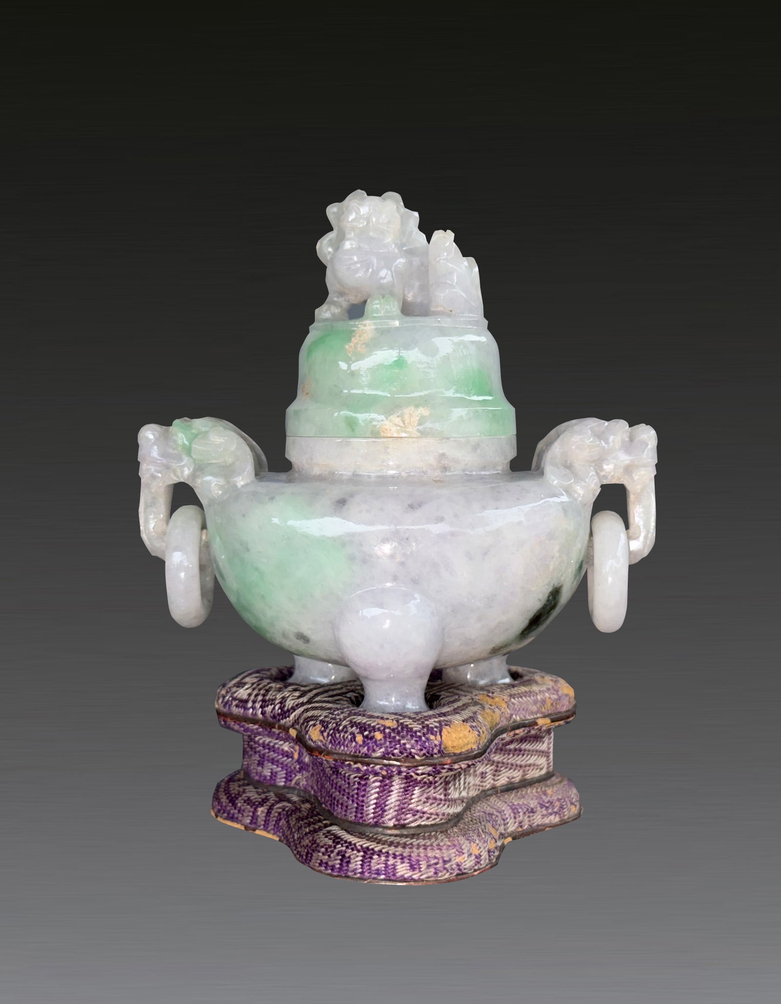 A Chinese Jadeite Beast Censor Qing Dynasty 1644-1912 (1 of 11)