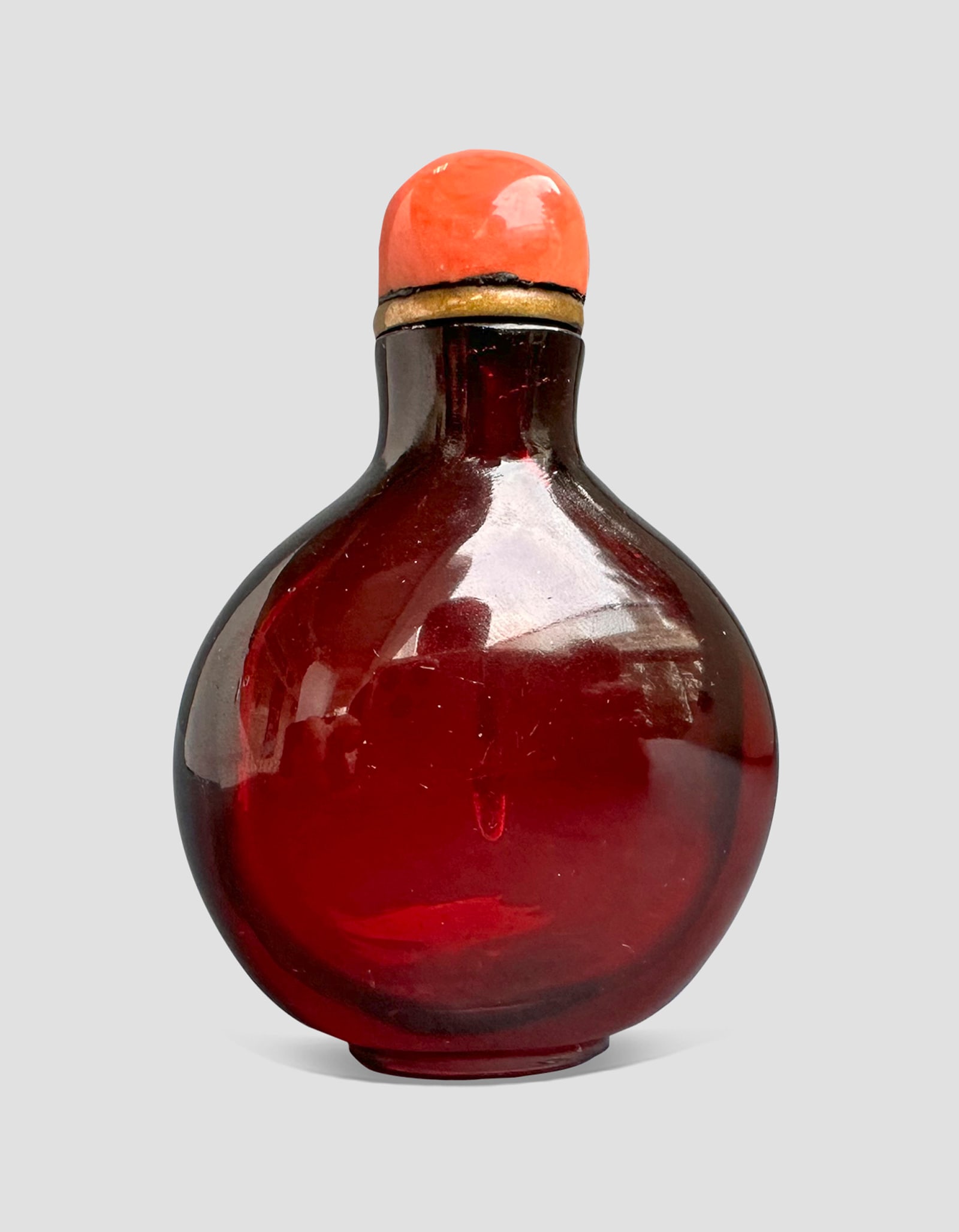 A Ruby Red Glass Snuff Bottle Qing Dynasty Qianlong Period 1735-1796 (1 of 7)