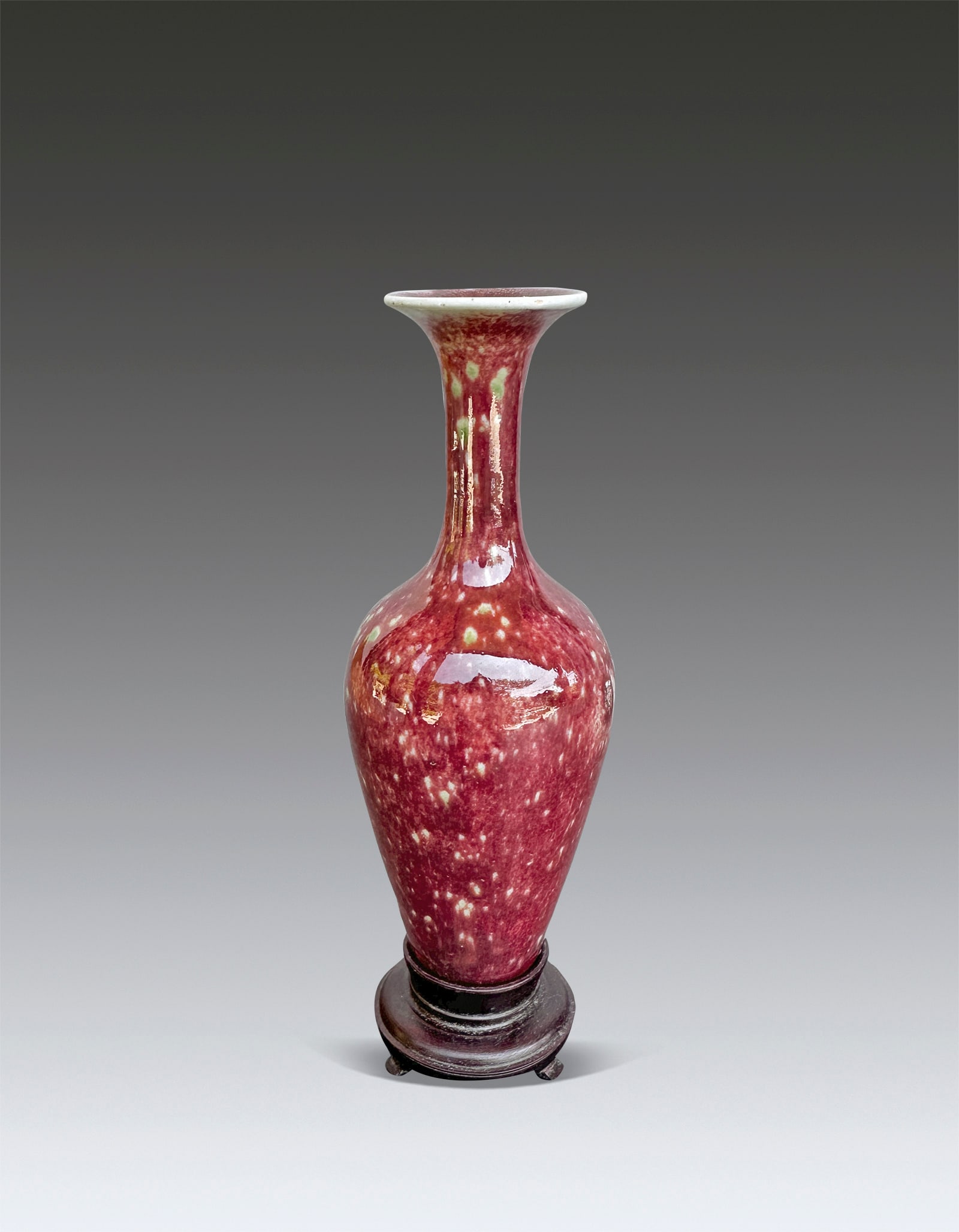 A Chinese Peachbloom Glazed Vase Qing Kangxi Mark (1 of 8)