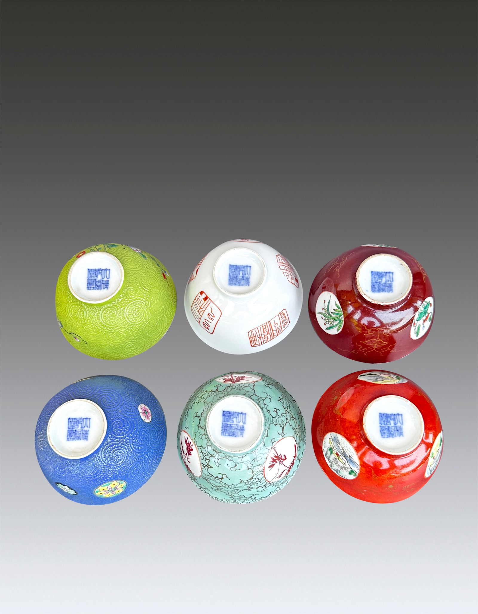 Group of Famille Rose Flower Cup Qing Dynasty 1644-1912: 261120 清代粉彩花卉卧足杯一组6件 1644-1912 Group of Famille Rose Flower Cup Qing Dynasty 1644-1912 USD1000-2000 D8.5x5cm 器