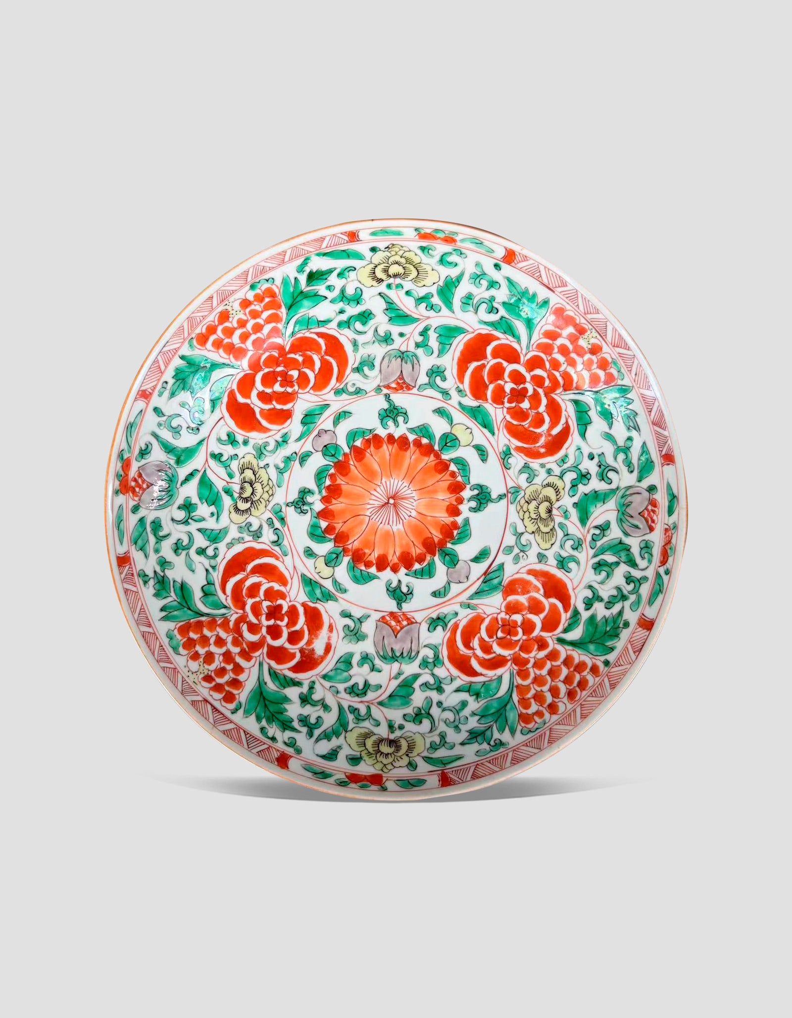 A Chinese Famille verte Flower Plate Qing Kangxi period1661-1722 (1 of 9)