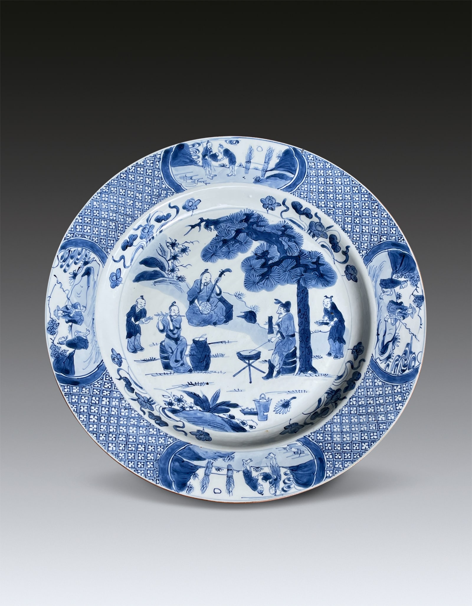 A Chinese Blue and White Figure Plate Qing Kangxi period 1661-1722 (1 of 8)