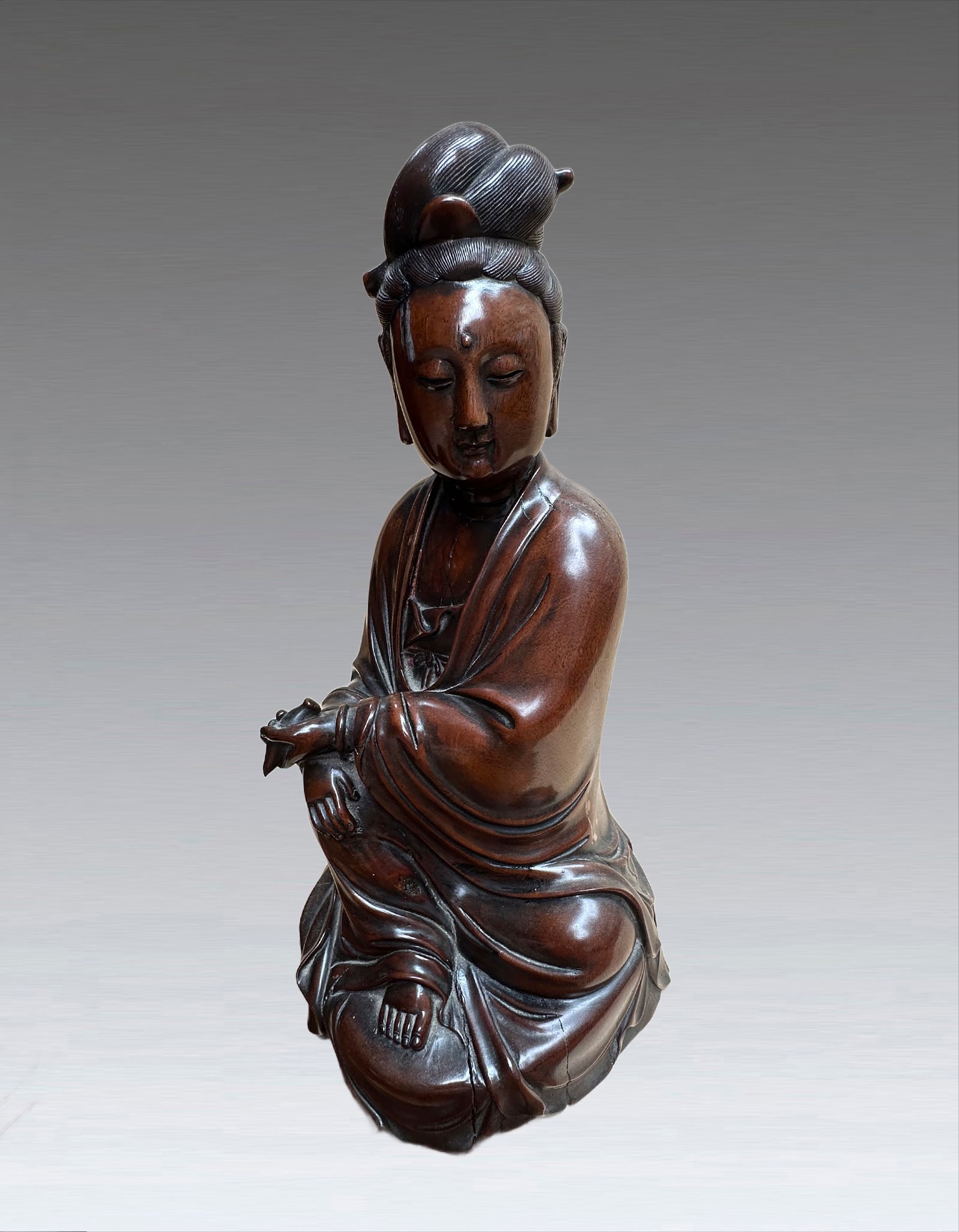 A Chinese Wooden Guanyin Qing Dynasty 1644-1912 (1 of 6)