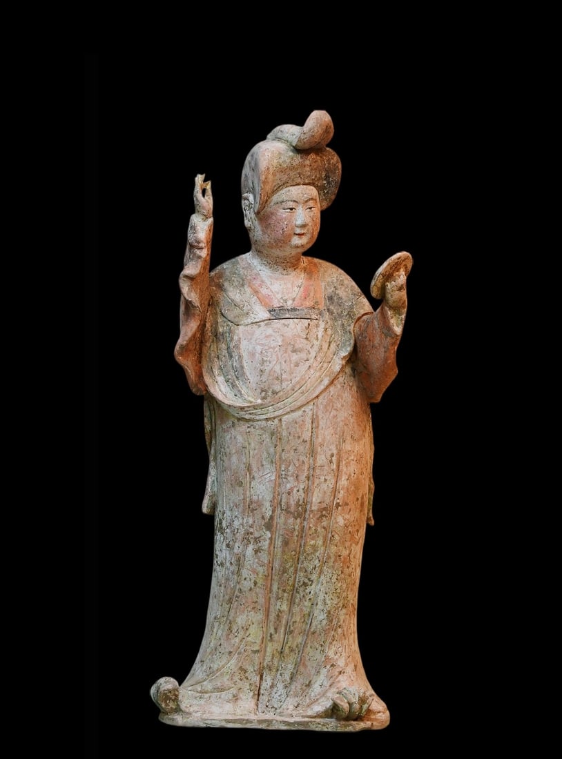 A Chinese Pottery Lady Tang Dynasty (1 of 3)