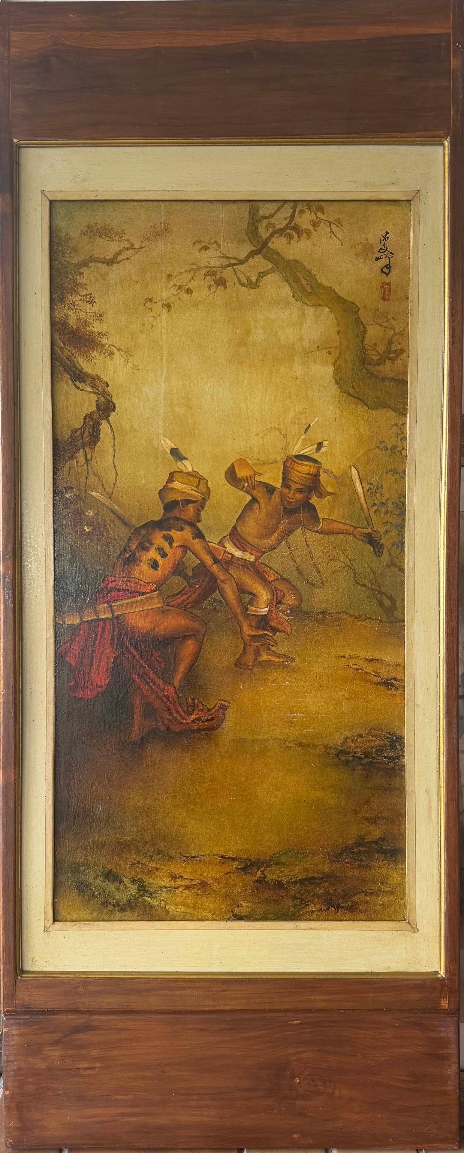 Lee Man Fong Figure: 271001 李曼峰油画人物 Lee Man Fong Figure 来源：印尼收藏家旧藏 USD8000-10000 104x50cm 款#