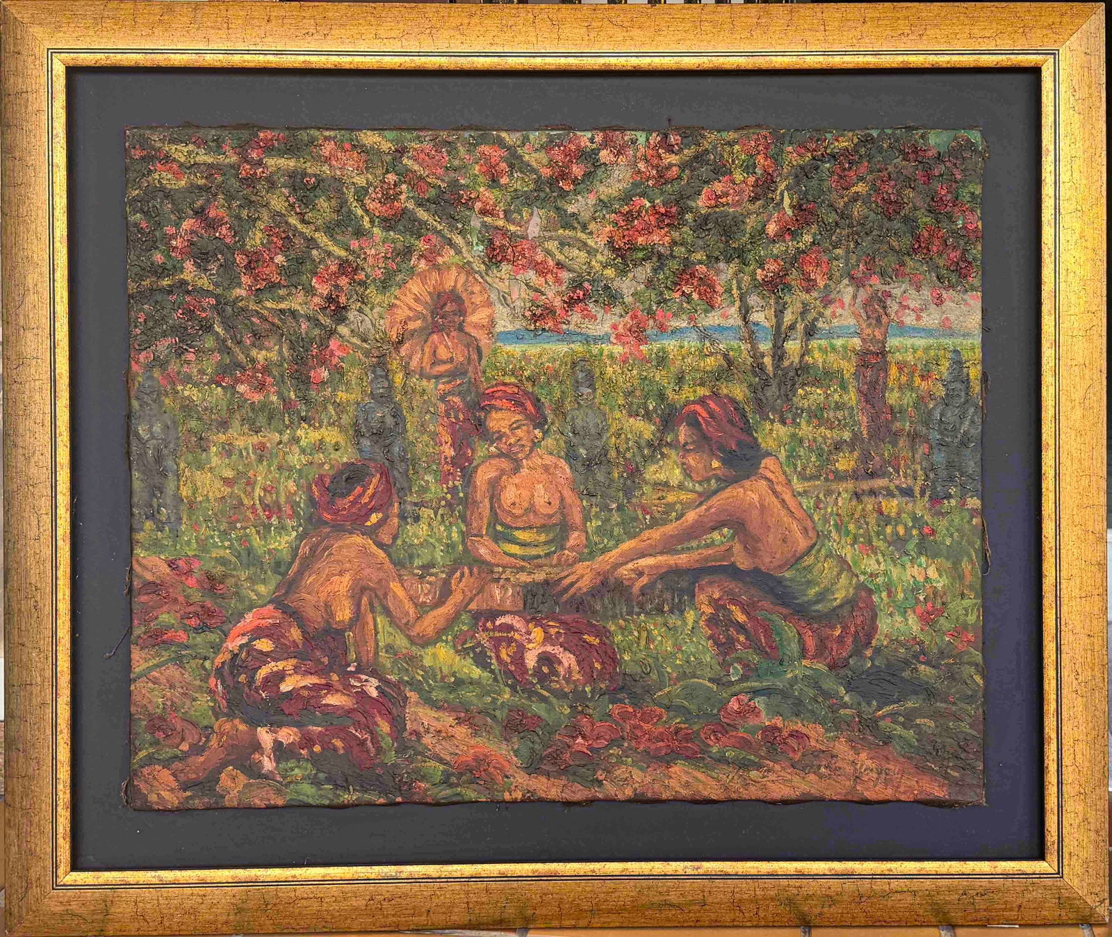 Le Mayeur Lady in the Garden oil on canvas: 271002 A J Le Mayeur油画女人 Le Mayeur Lady in the Garden oil on canvas 来源: 收藏家Mr Hassan 87岁，前佳士得&#